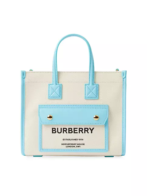 Burberry Canvas and Leather Two-Tone Freya Tote Bag