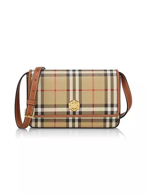 Burberry New Hampshire Vintage Check Canvas & Leather Crossbody Bag