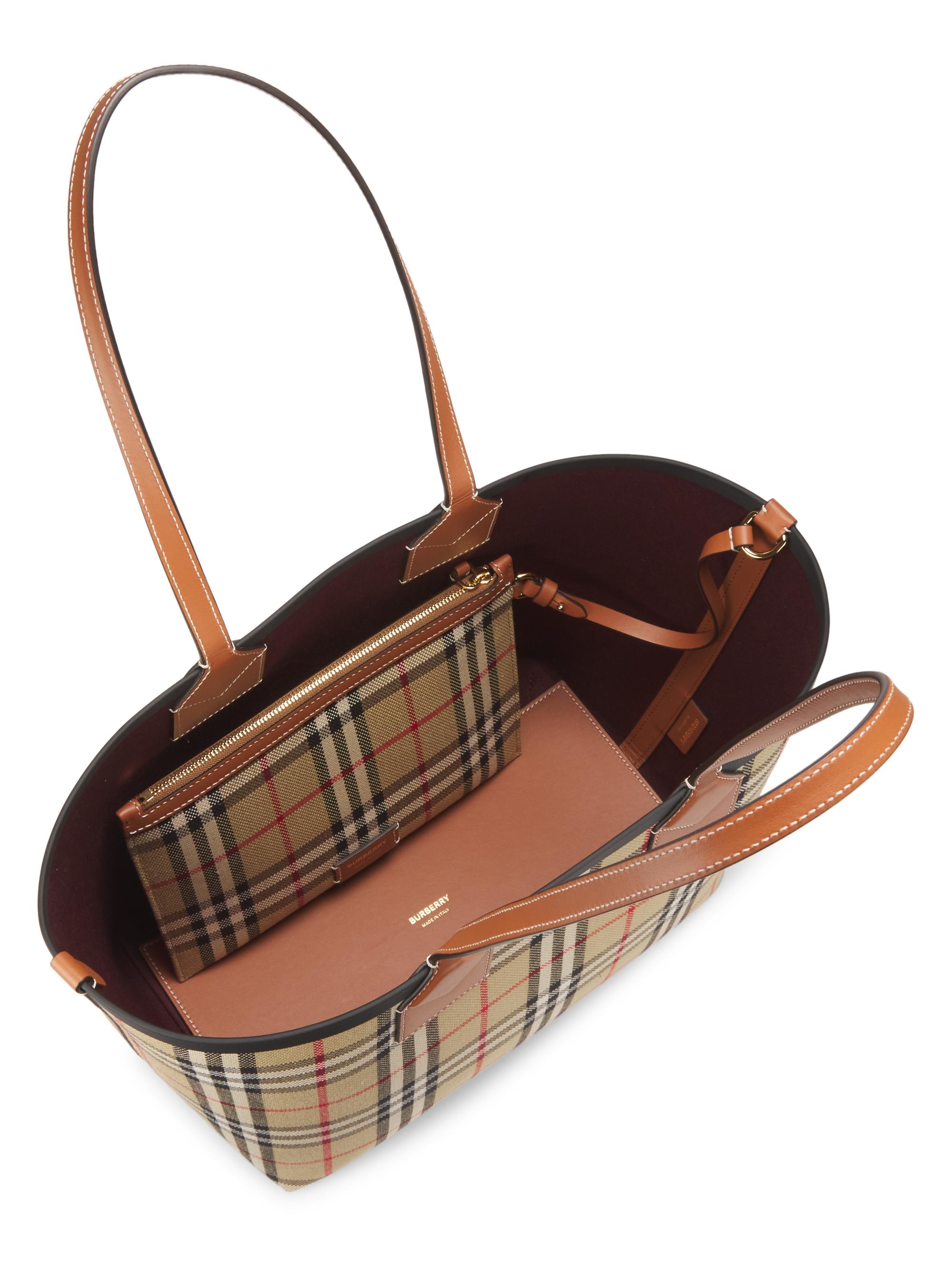 Burberry Small London Check Tote Bag | Saks Fifth Avenue