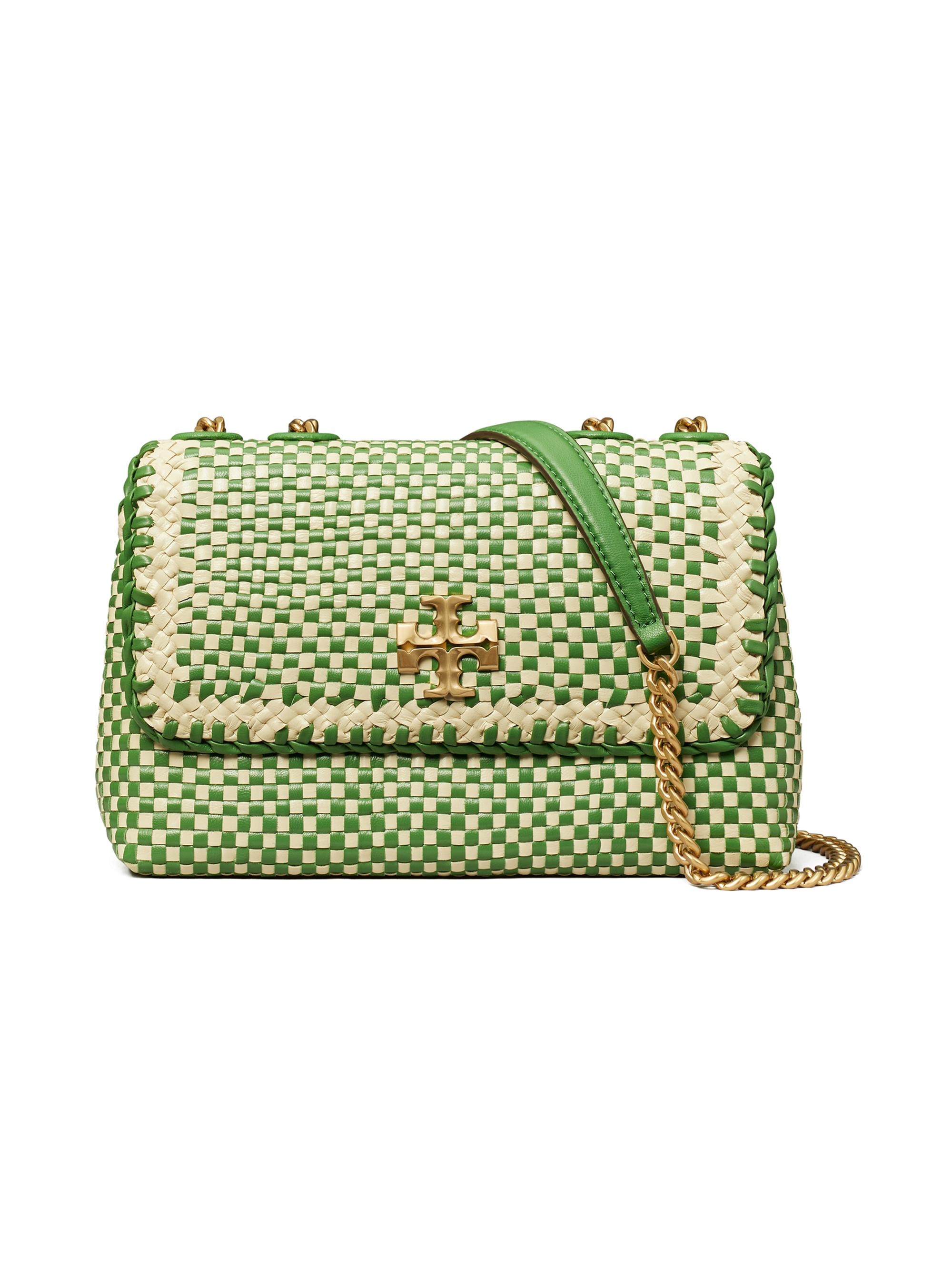 Tory Burch Small Kira Woven Leather Convertible Shoulder Bag