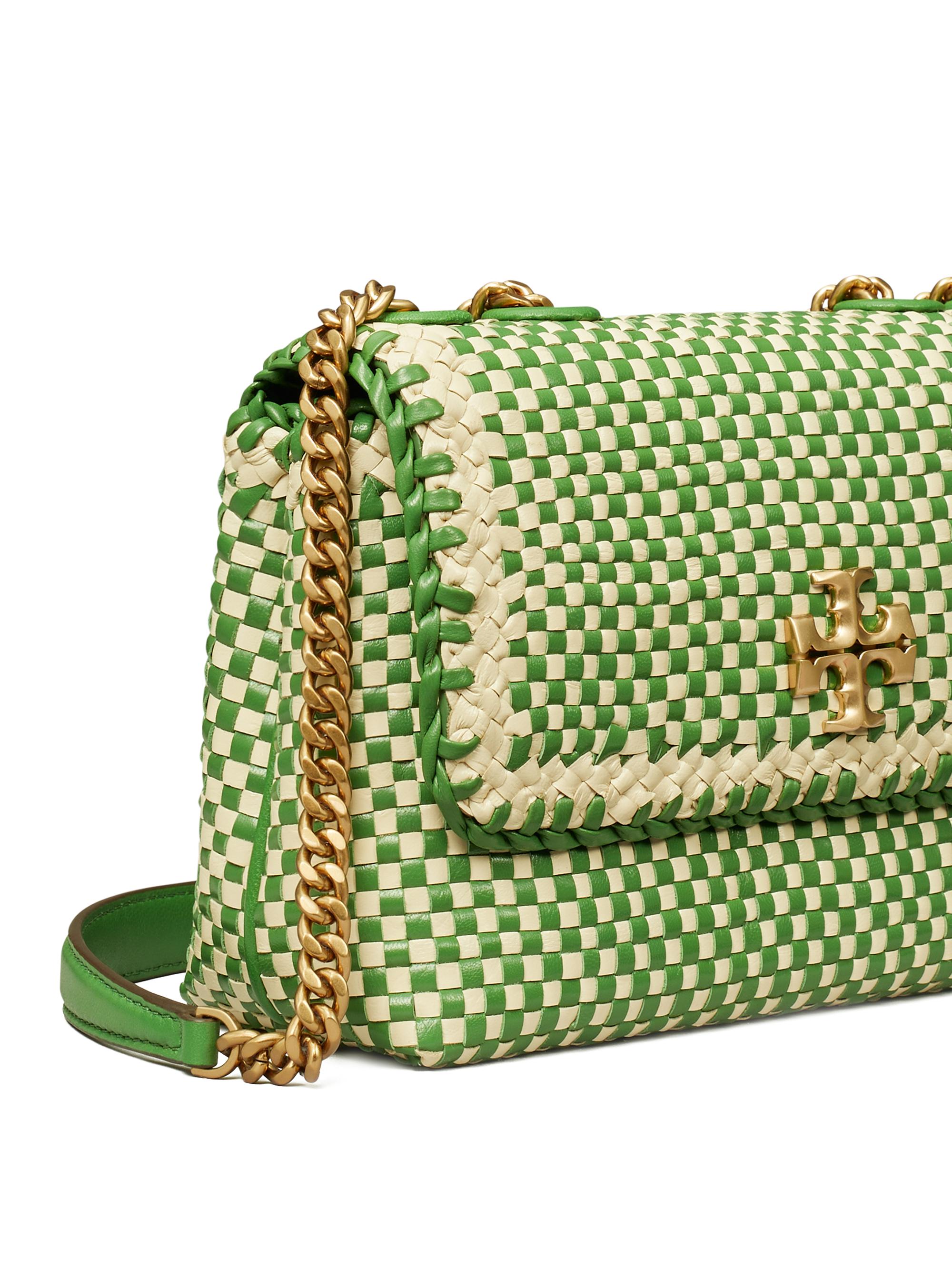 Tory Burch Small Kira Woven Leather Convertible Shoulder Bag