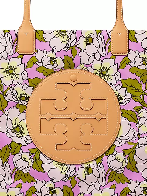 Tory Burch Pink Floral Print Nylon and Leather Ella Tote Tory Burch