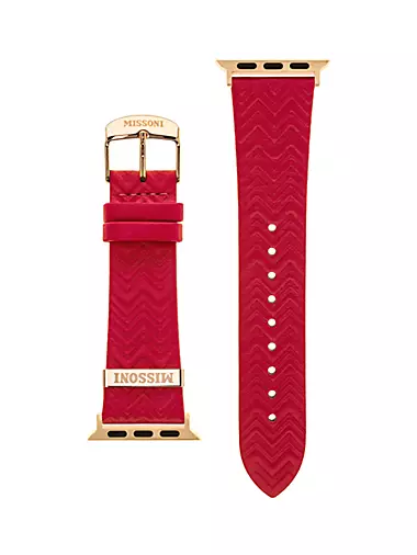 Missoni Lettering Leather Watch Strap