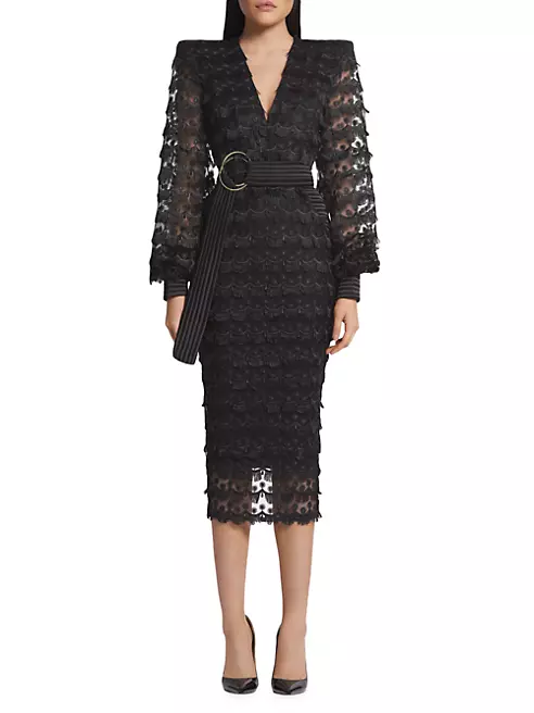 Shop Zhivago It's Over Lace Belted Midi-Dress | Saks Fifth Avenue