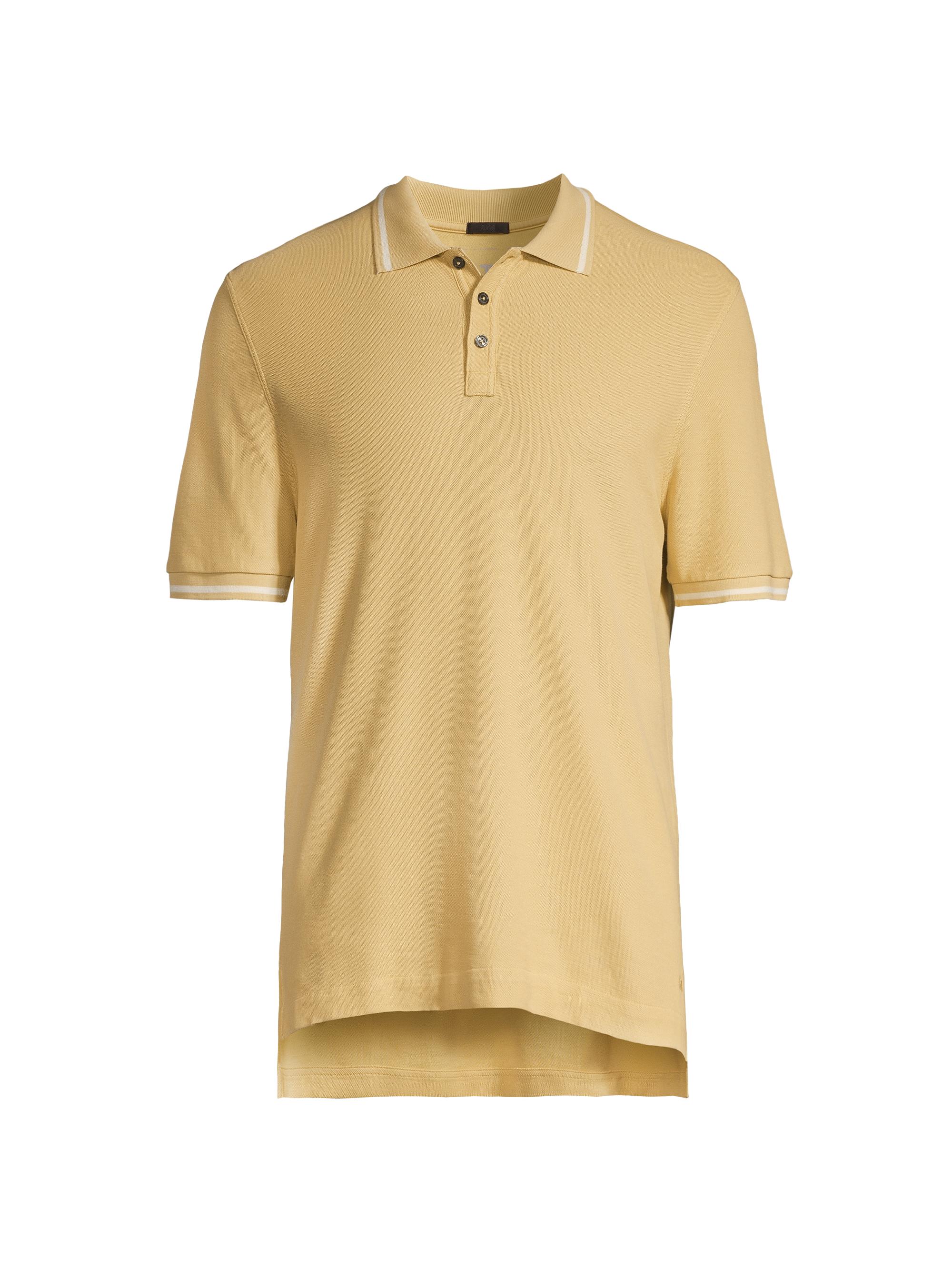 ATM Anthony Thomas Melillo Men's Tipped Pique Polo Shirt - Sunflower