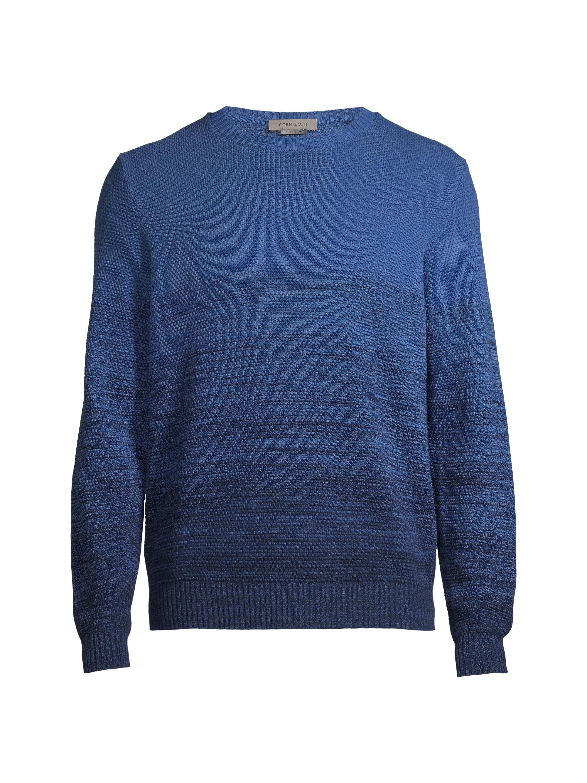 Corneliani Men's Embossed Cotton Sweater - Navy