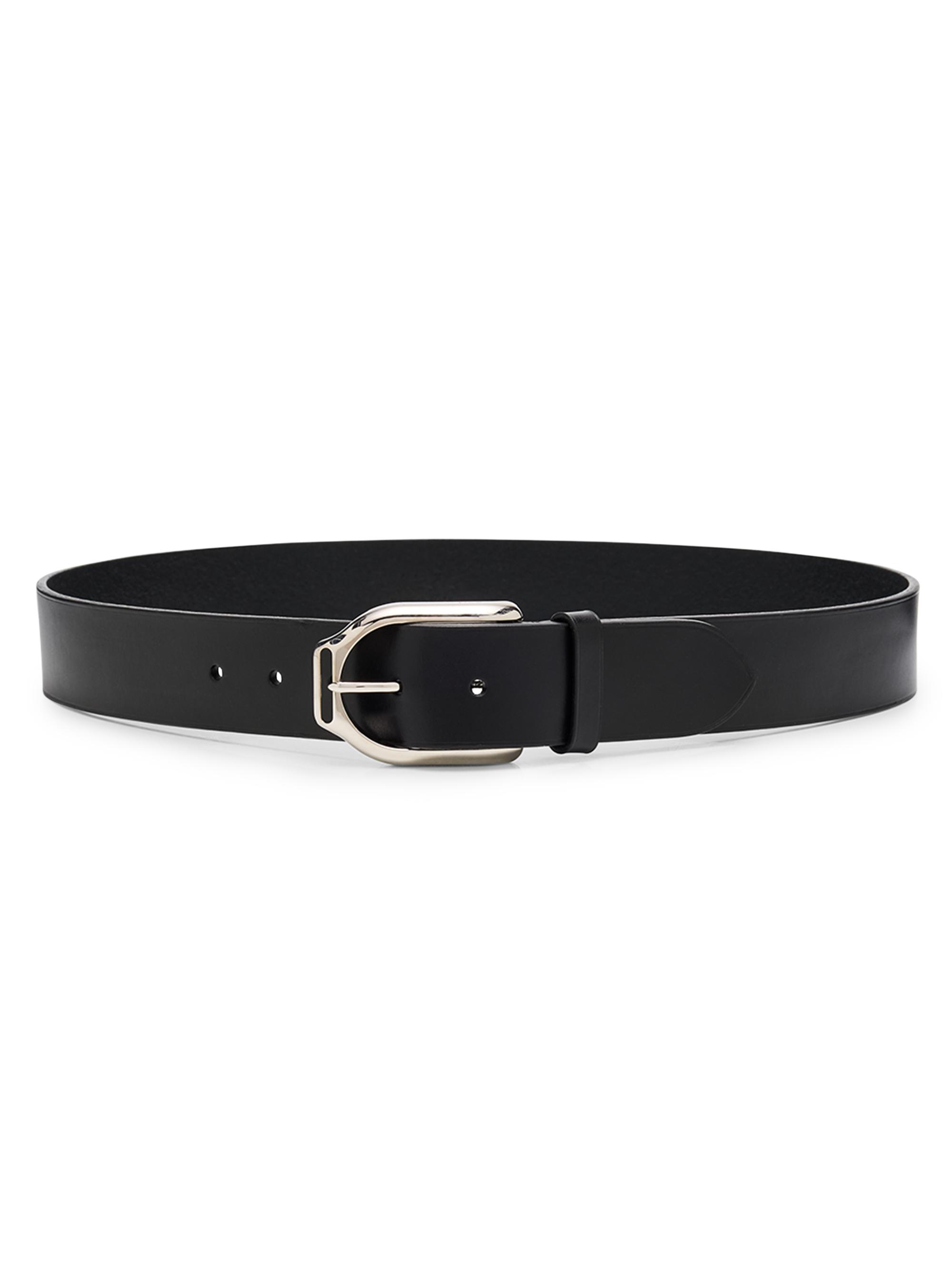 Ralph Lauren Purple Label Men's Welington Leather Buckle Belt - Black Multi