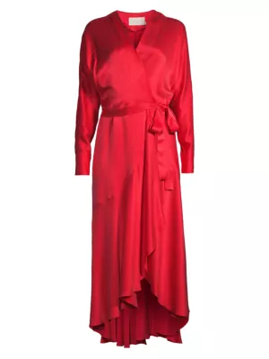 Shop Ginger & Smart Grace Silk Wrap Midi-Dress | Saks Fifth Avenue