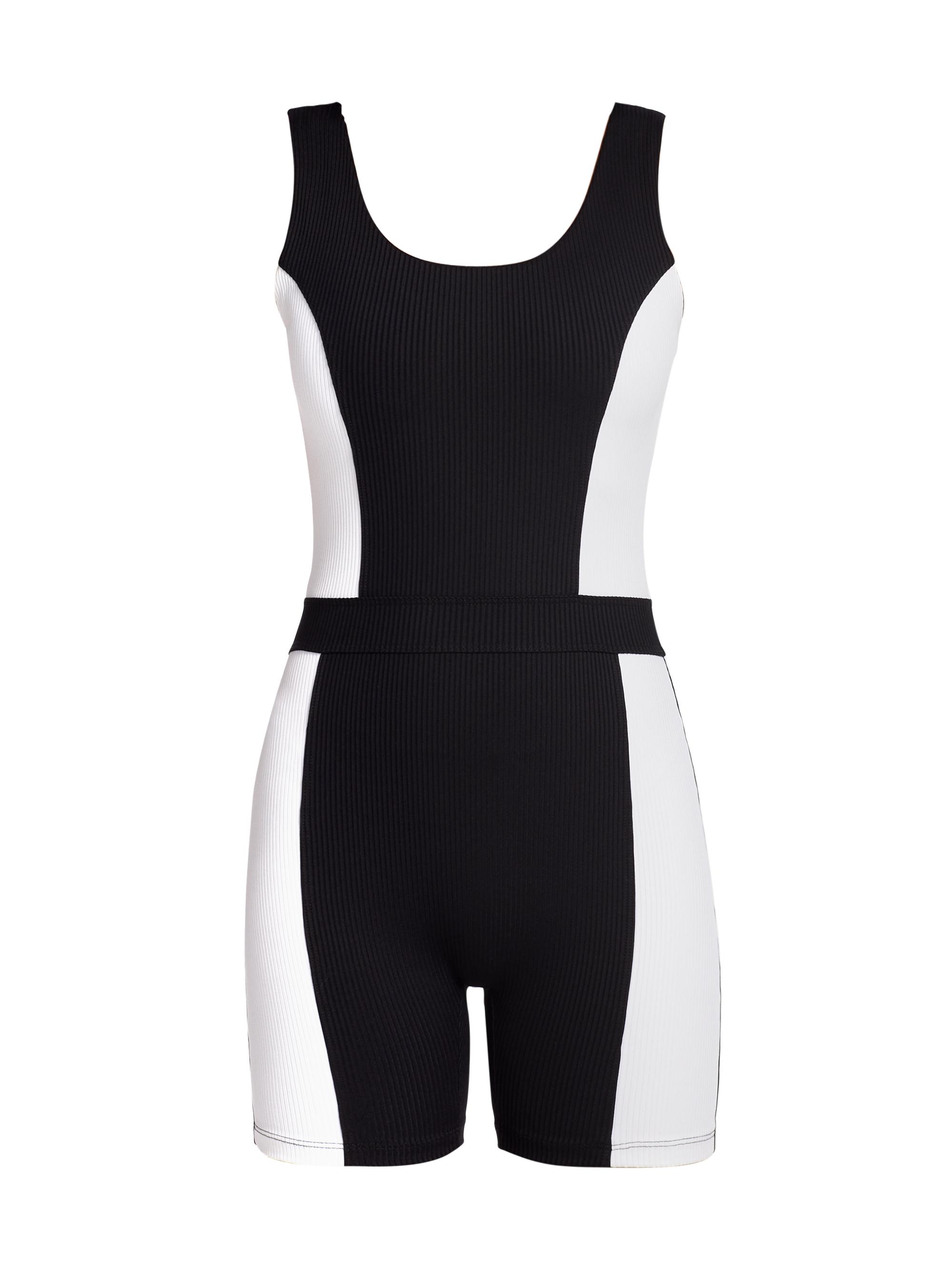 Year of Ours Women's Johanna Colorblock Romper - Black White