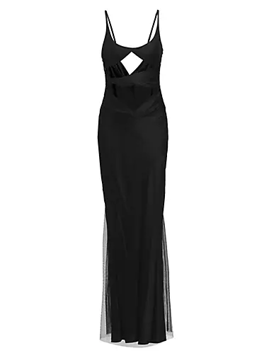 Quinn Tull-Embellished Floor-Length Dress
