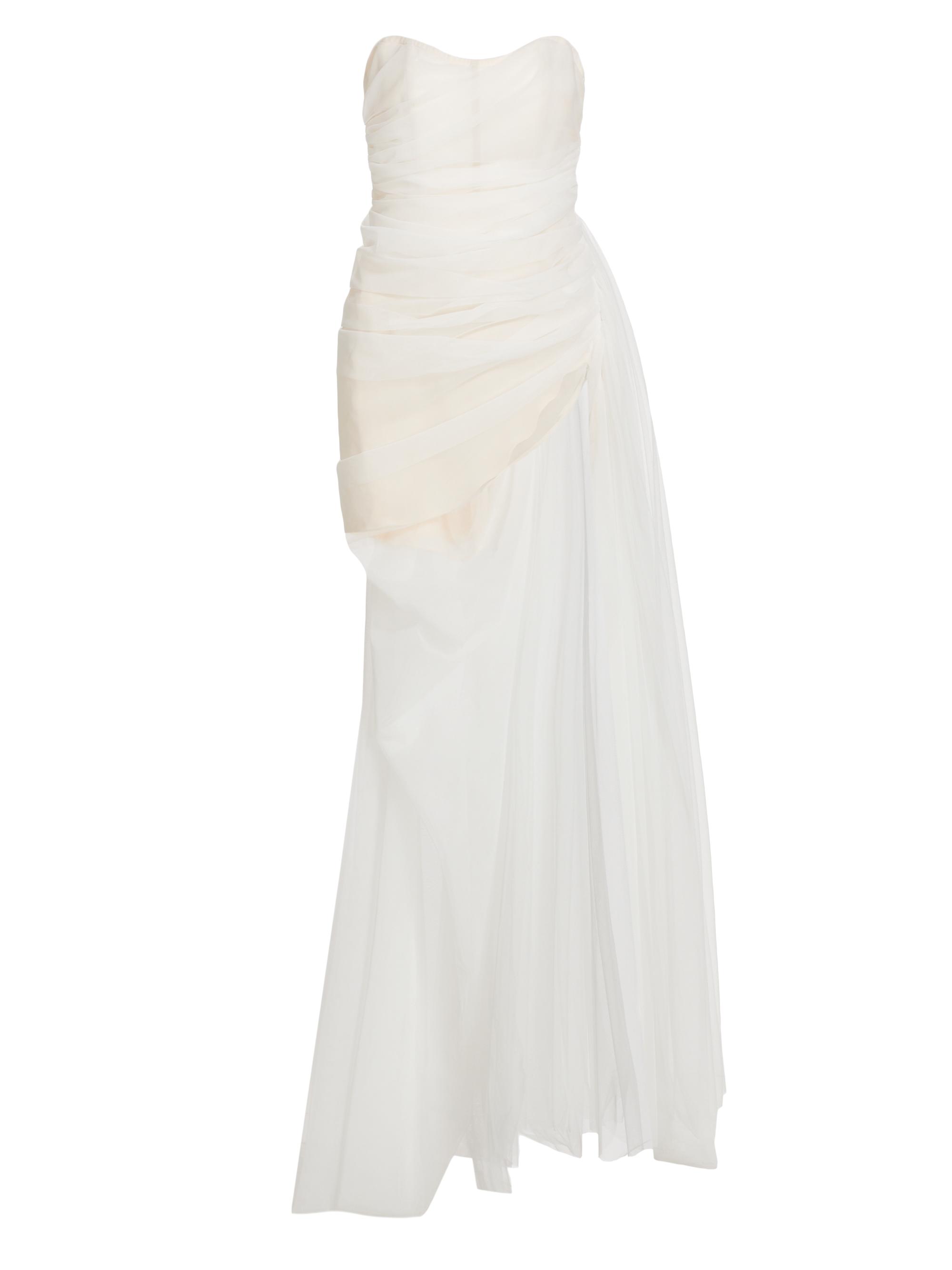 The Bar Women's Cleo Strapless Semi-Sheer Gown - Blanc