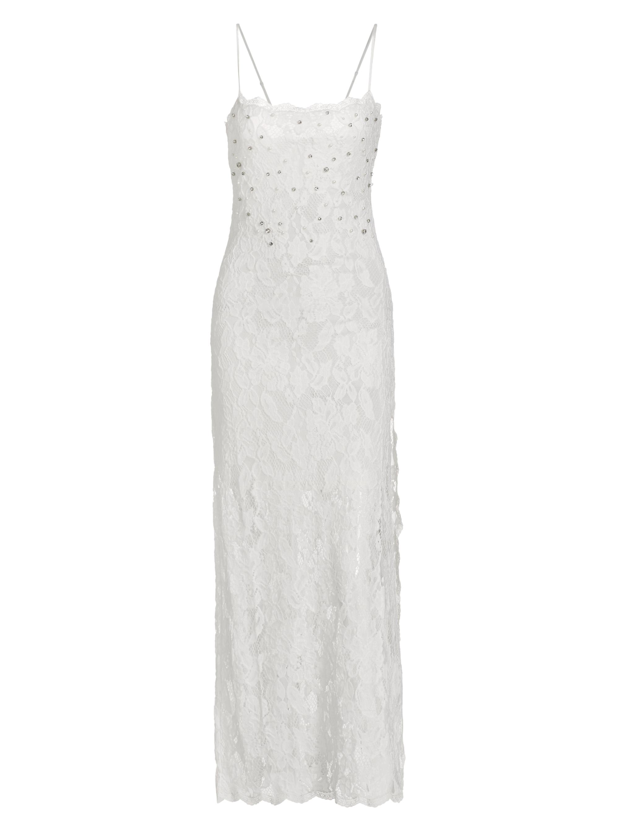 Hemant & Nandita Women's Reet Embellished Lace Slipdress - Off White