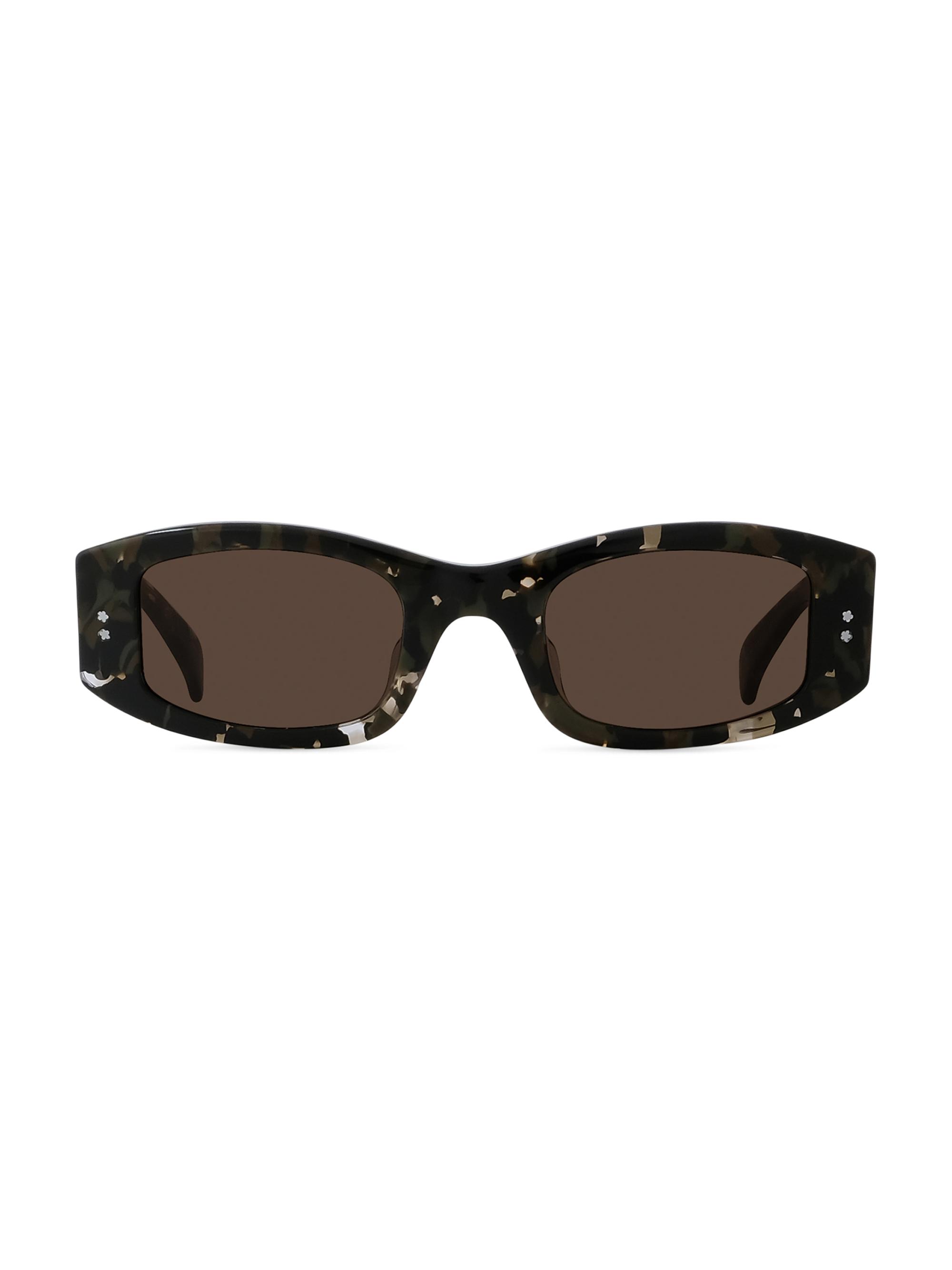 Kenzo Men's Boke Flower 49MM Rectangular Sunglasses - Havana Brown