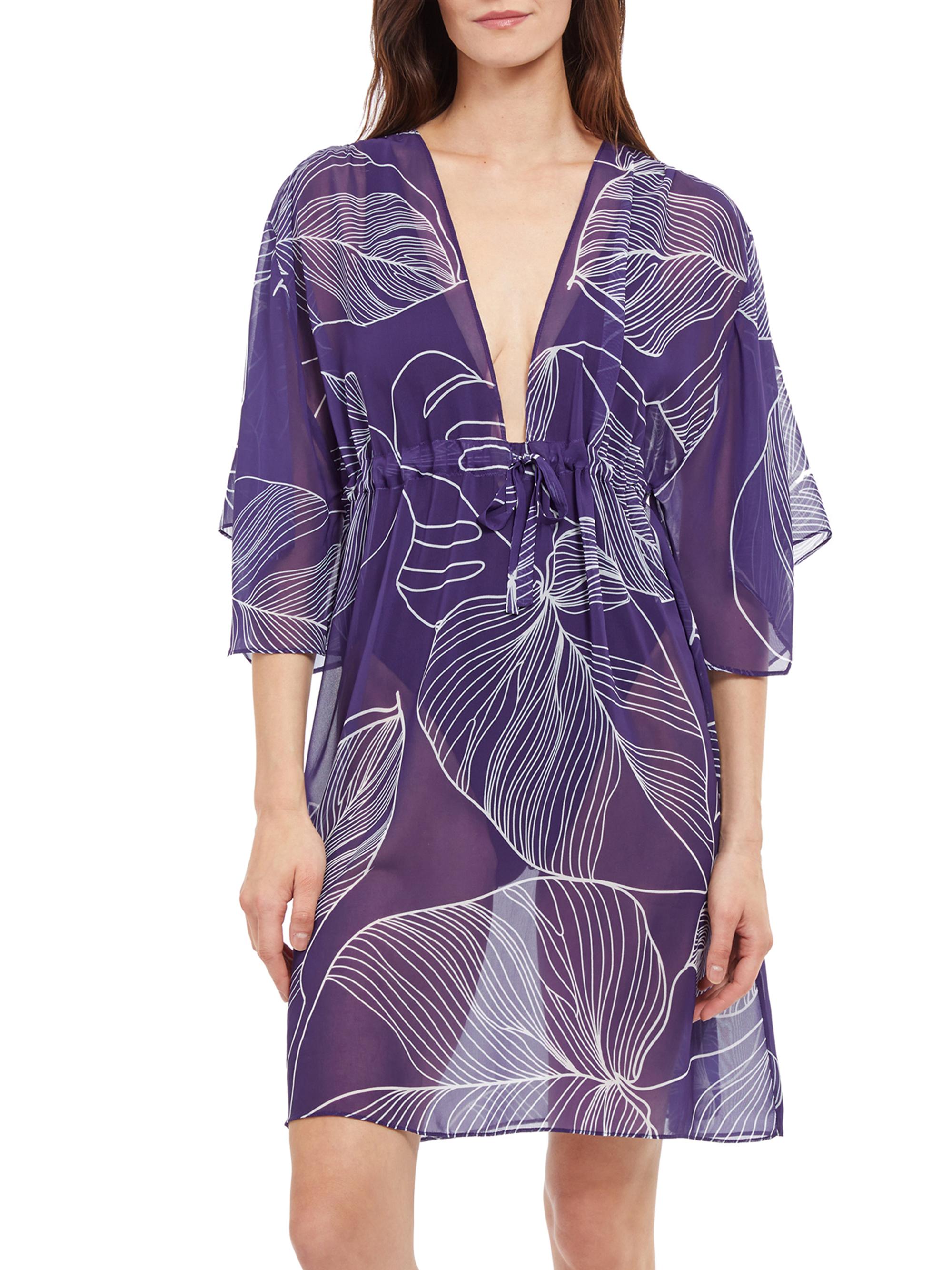 Gottex Swimwear Women's Natural Essence Cover-Up Blouse - Ink White