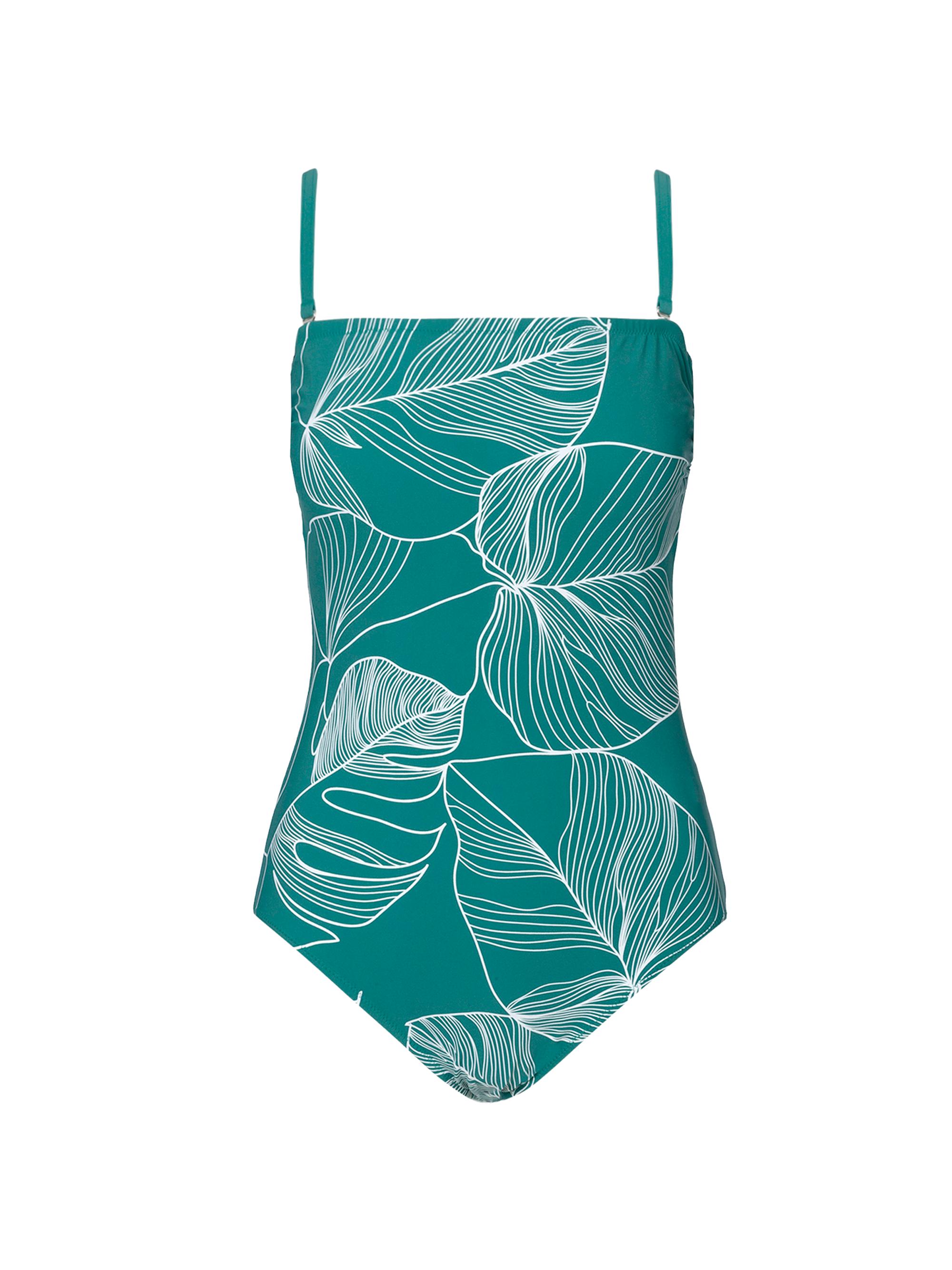Gottex Swimwear Women's Natural Essence Bandeau One-Piece Swimsuit - Green White
