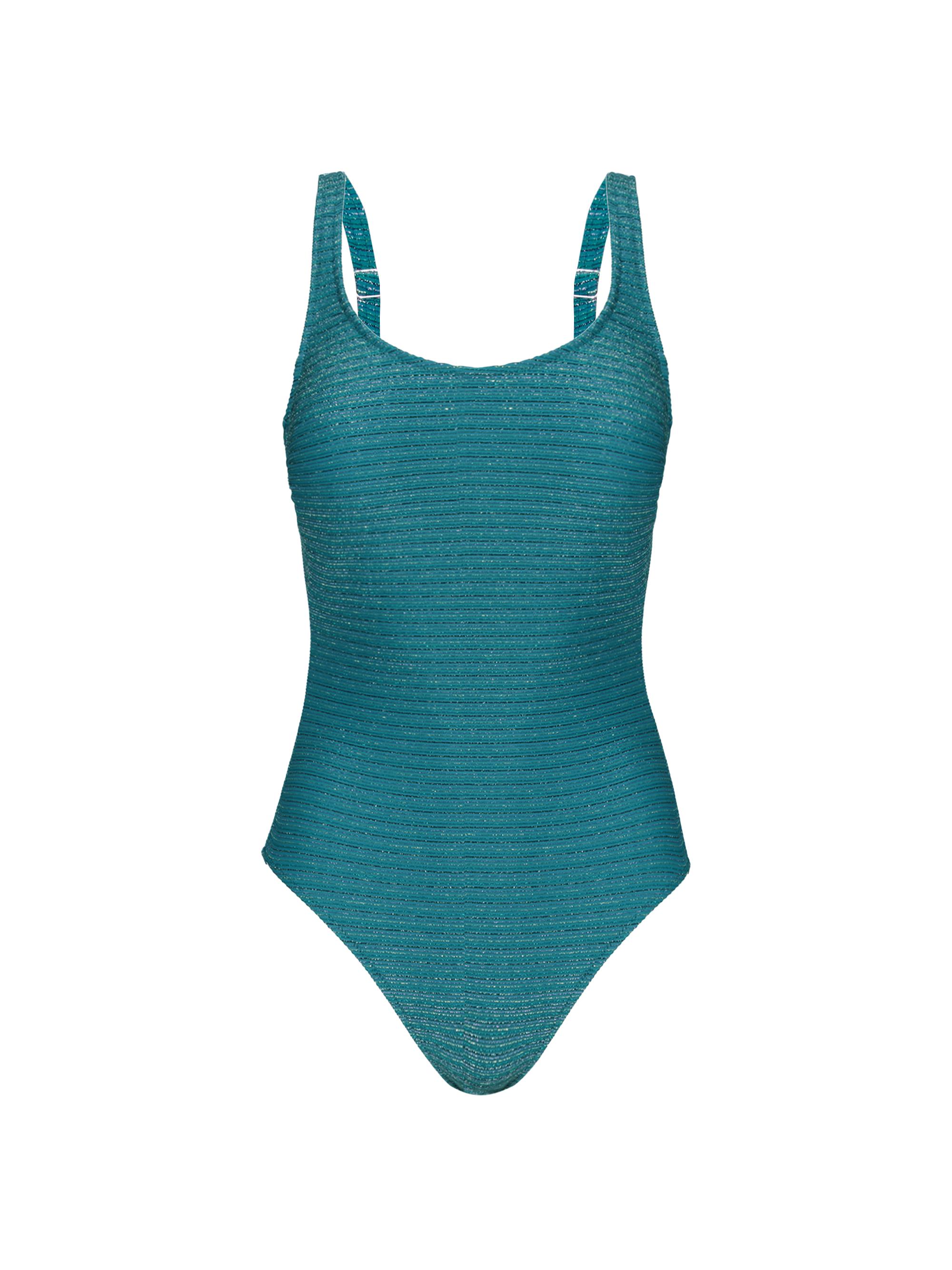 Gottex Swimwear Women's Martini Rib-Knit One-Piece Swimsuit - Green Multi