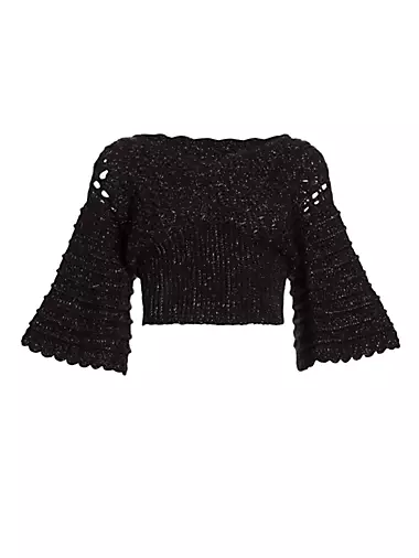 Femininity Crochet Crop Sweater