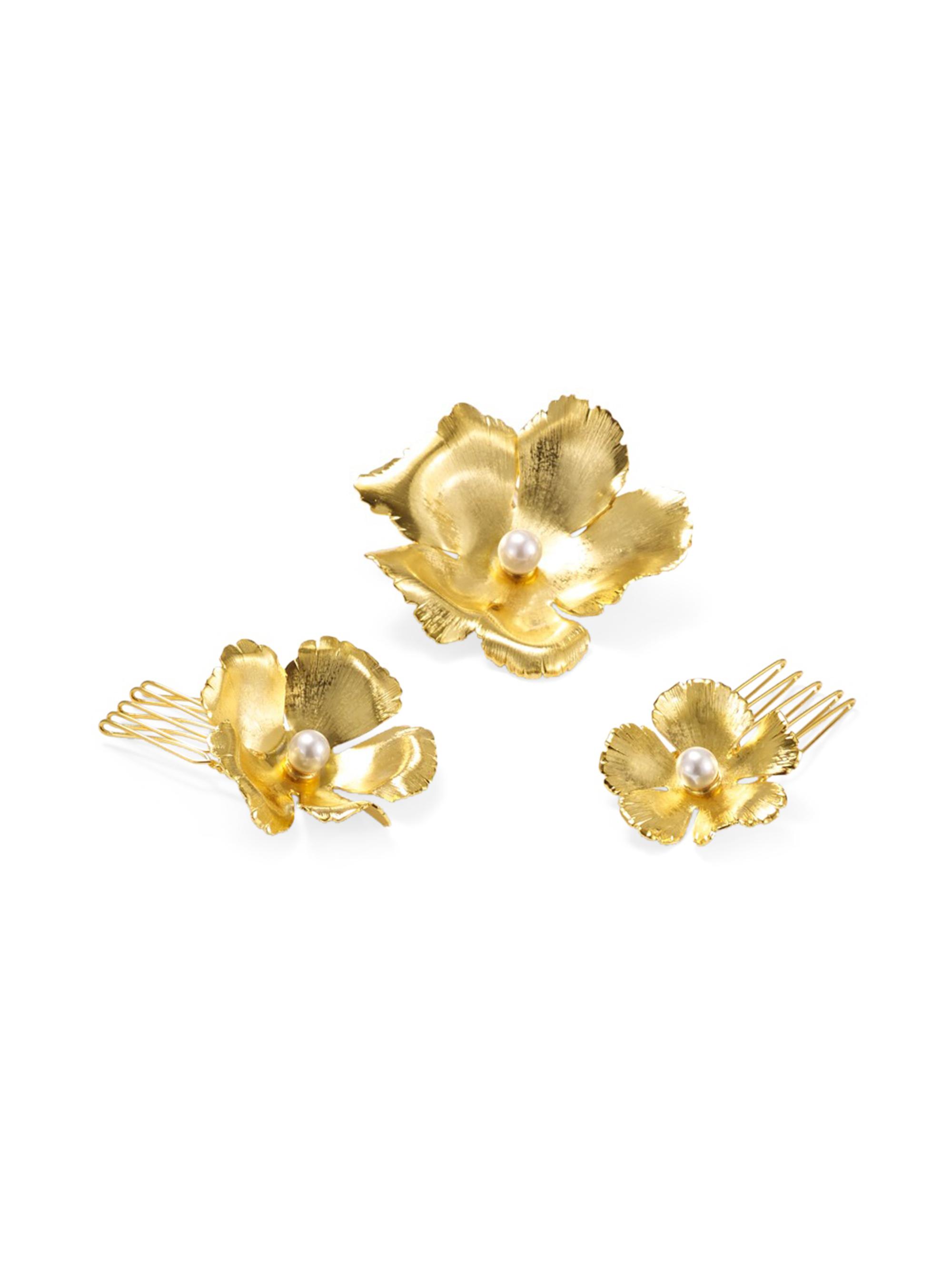 Lelet NY Women's Eden Floral Comb 3-Piece Set - Gold