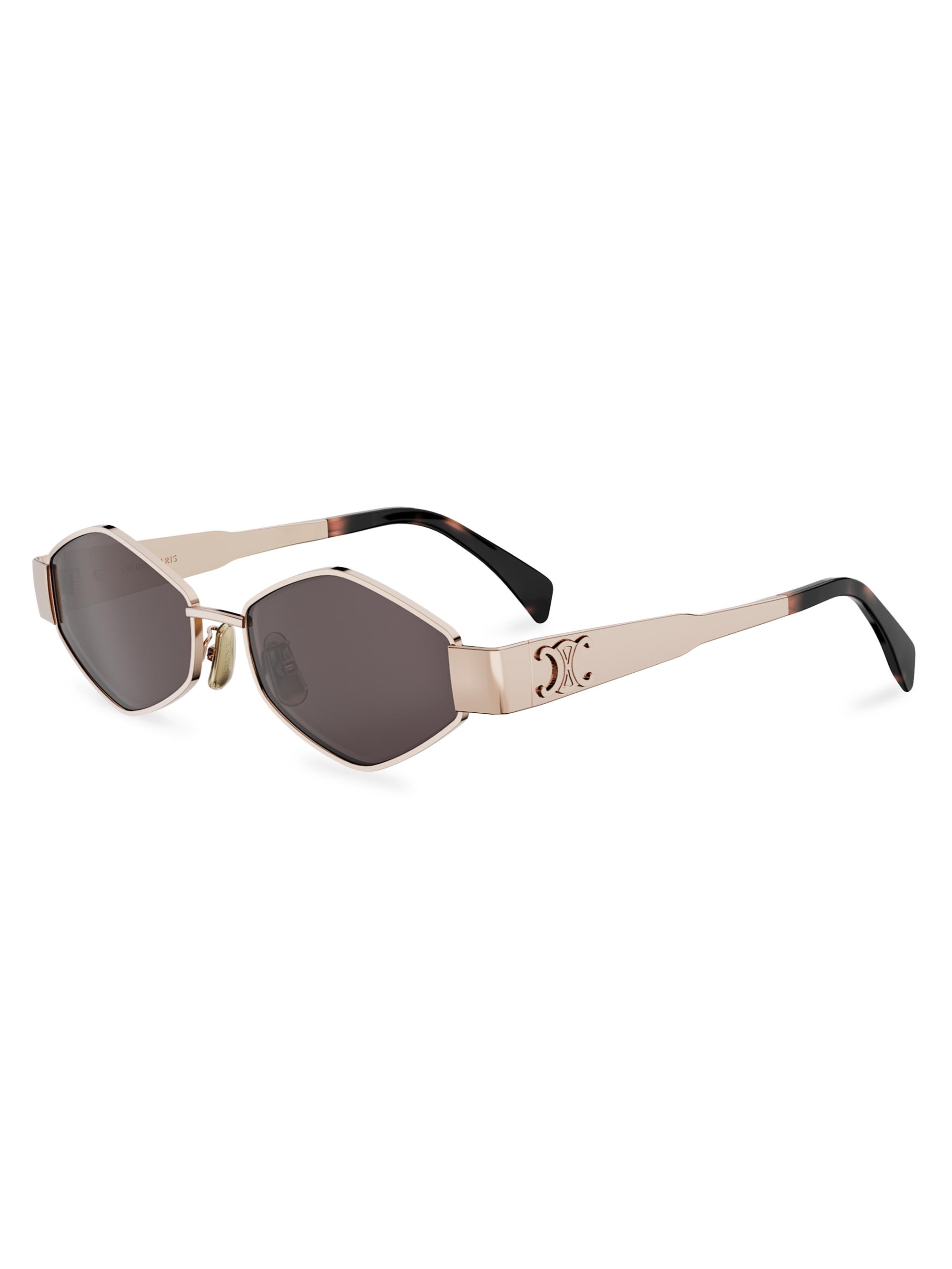 メガネ・老眼鏡 CELINE TRIOMPHE SUNGLASSES CHAIN Triomphe Metal 01 sunglasses in Metal - Black / Smoke | CELINE