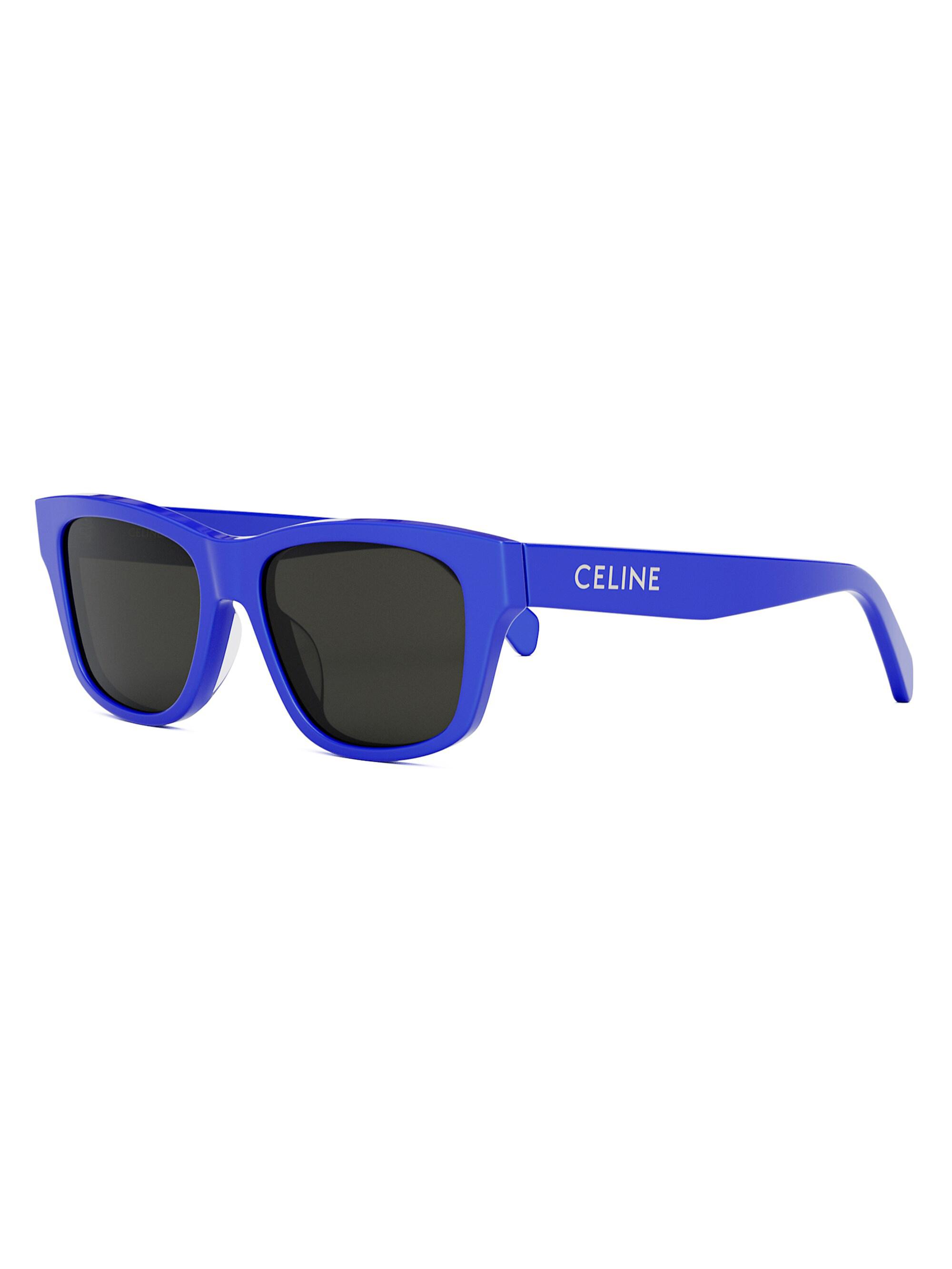 CELINE Men's Monochroms 55MM Rectangle Sunglasses - Blue Smoke
