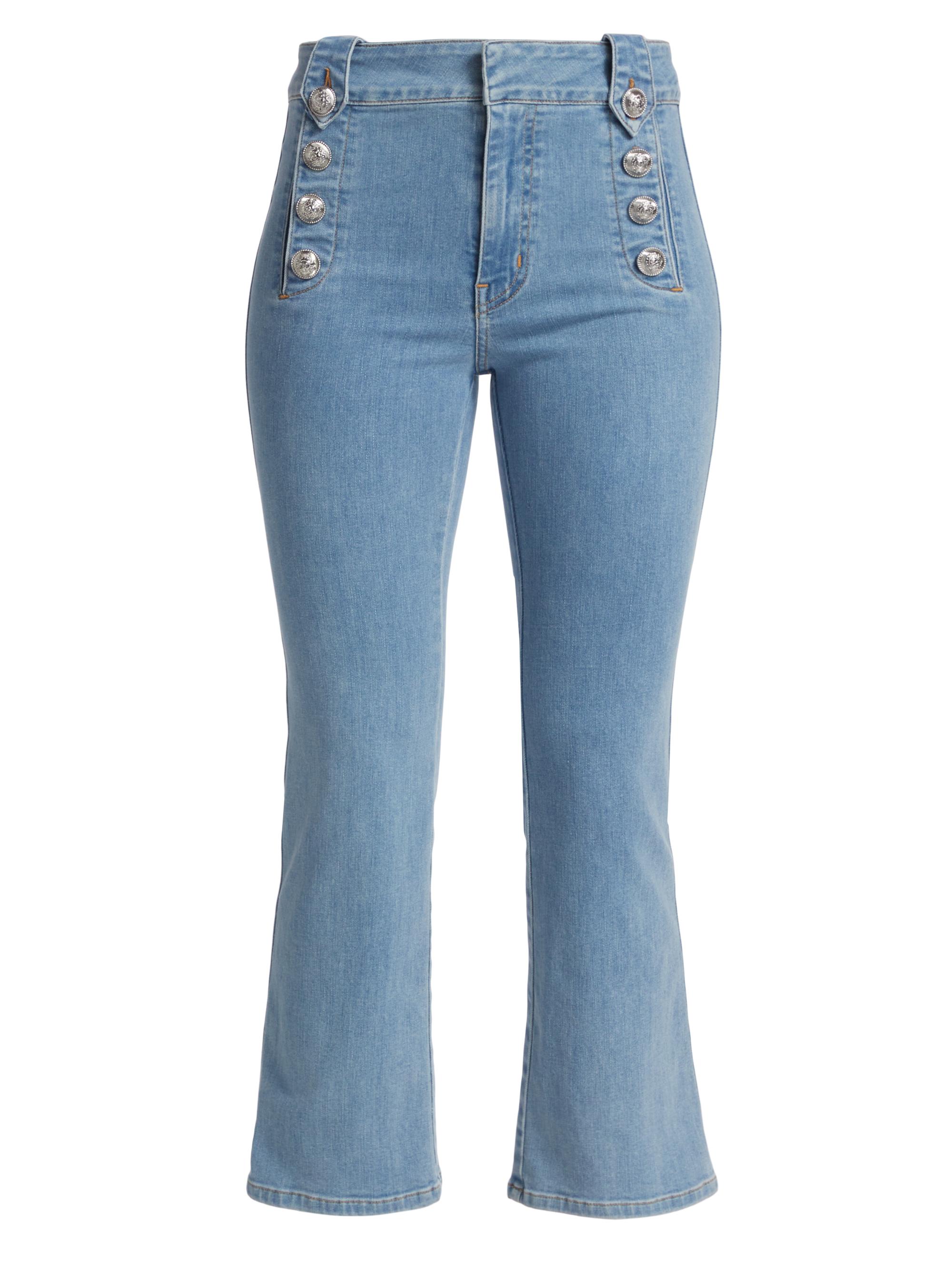 Derek Lam 10 Crosby Robertson High-Rise Stretch Crop Flare Jeans