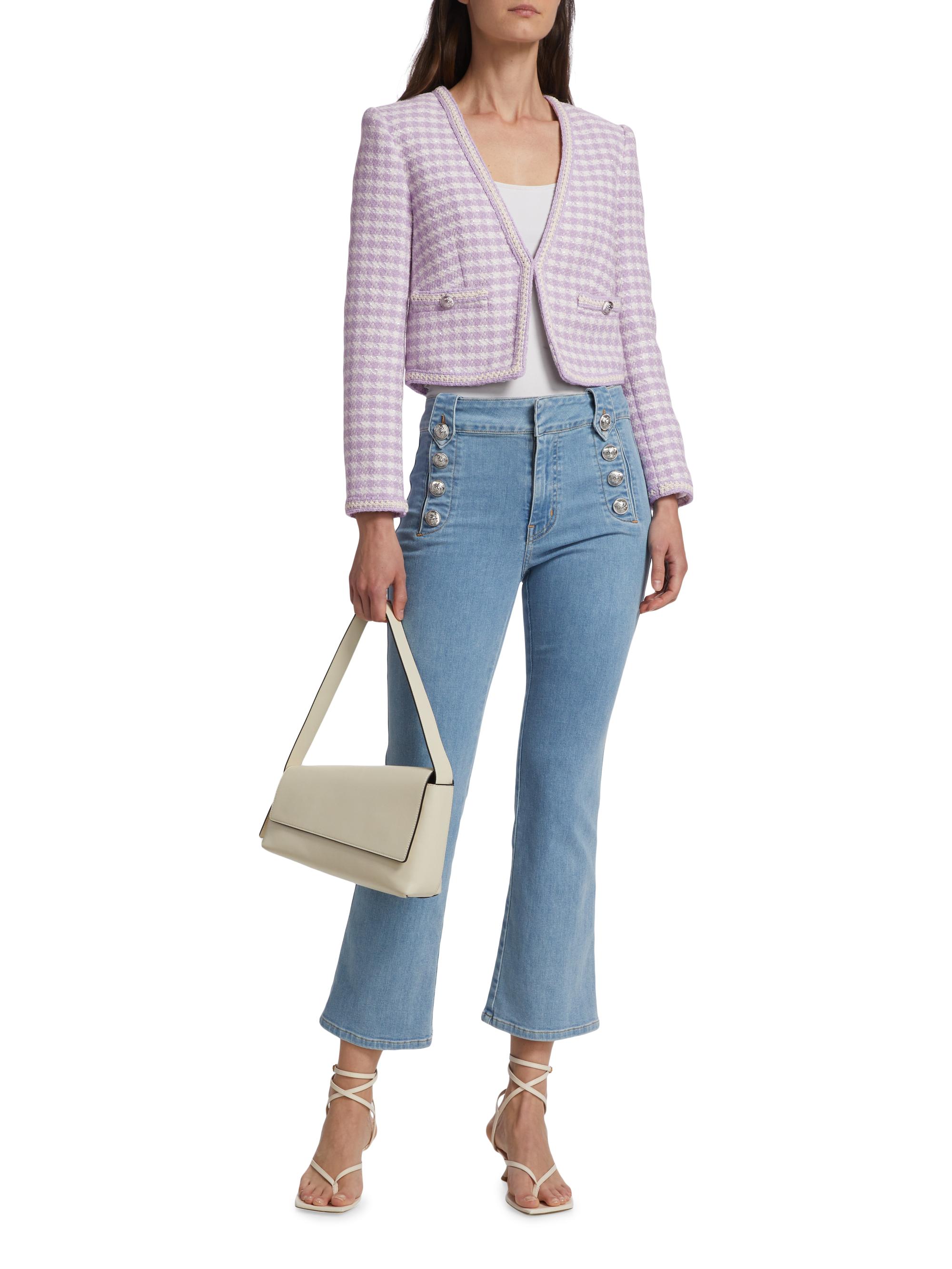 Derek Lam 10 Crosby Robertson High-Rise Stretch Crop Flare Jeans