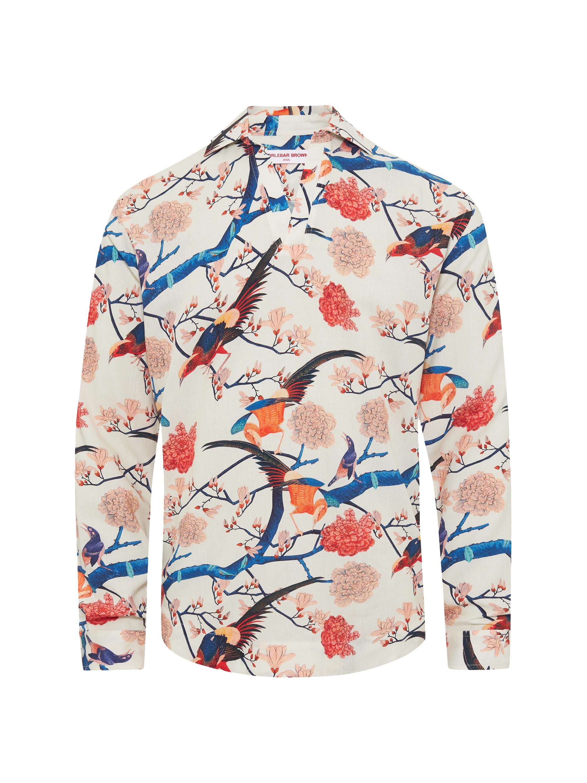 Orlebar Brown Men's Ridley Flight Of Fantasy Graphic Shirt - White Sand