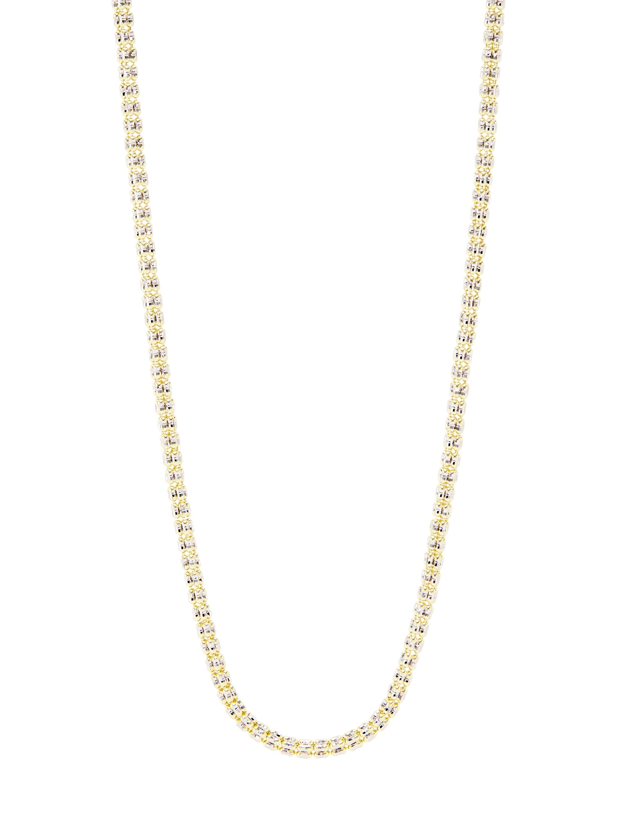 Saks Fifth Avenue Collection Women's Two-Tone 14K Gold Textured Chain Necklace - Gold