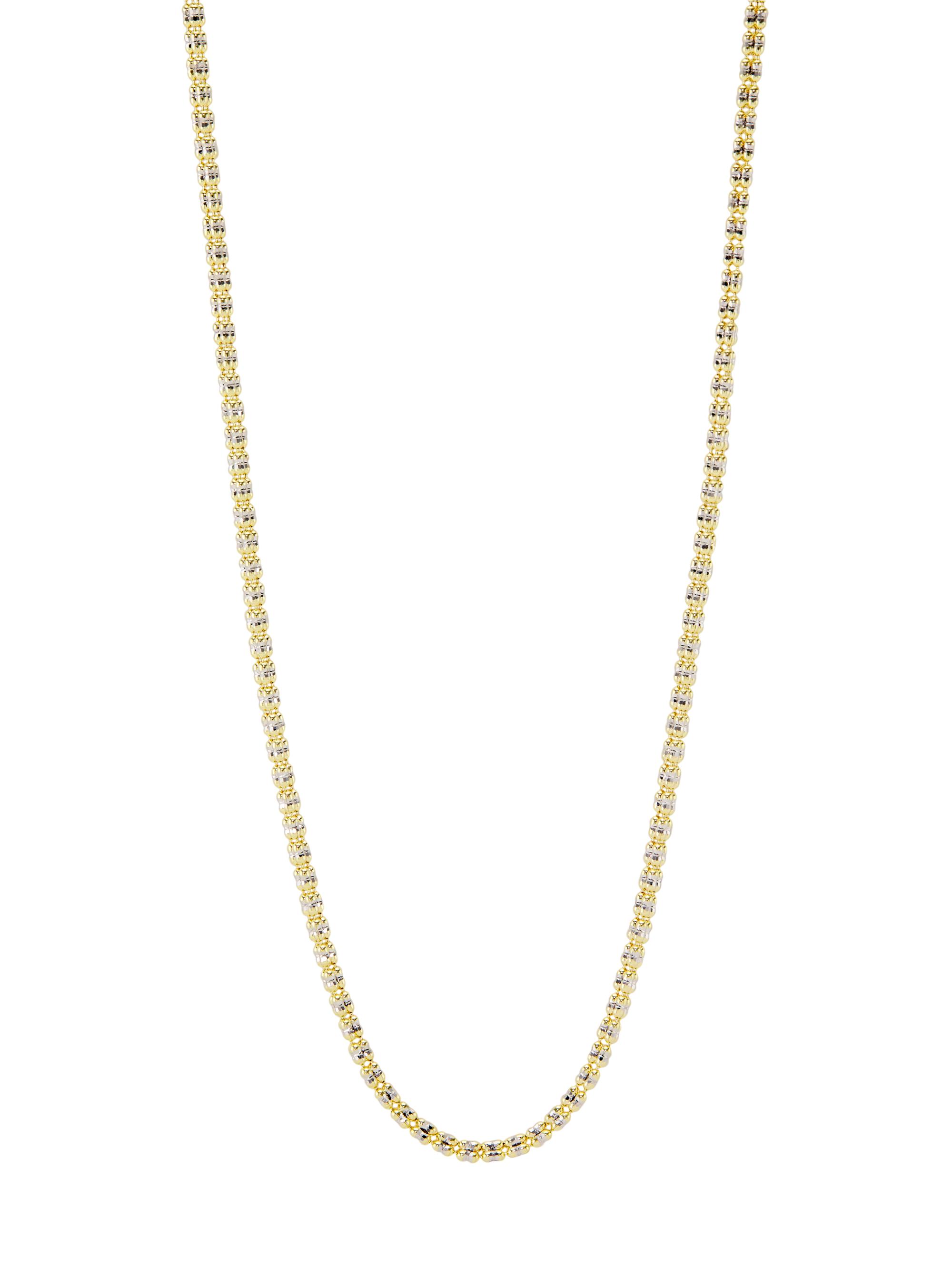 Saks Fifth Avenue Collection Women's Two-Tone 14K Gold Textured Chain Necklace - Gold