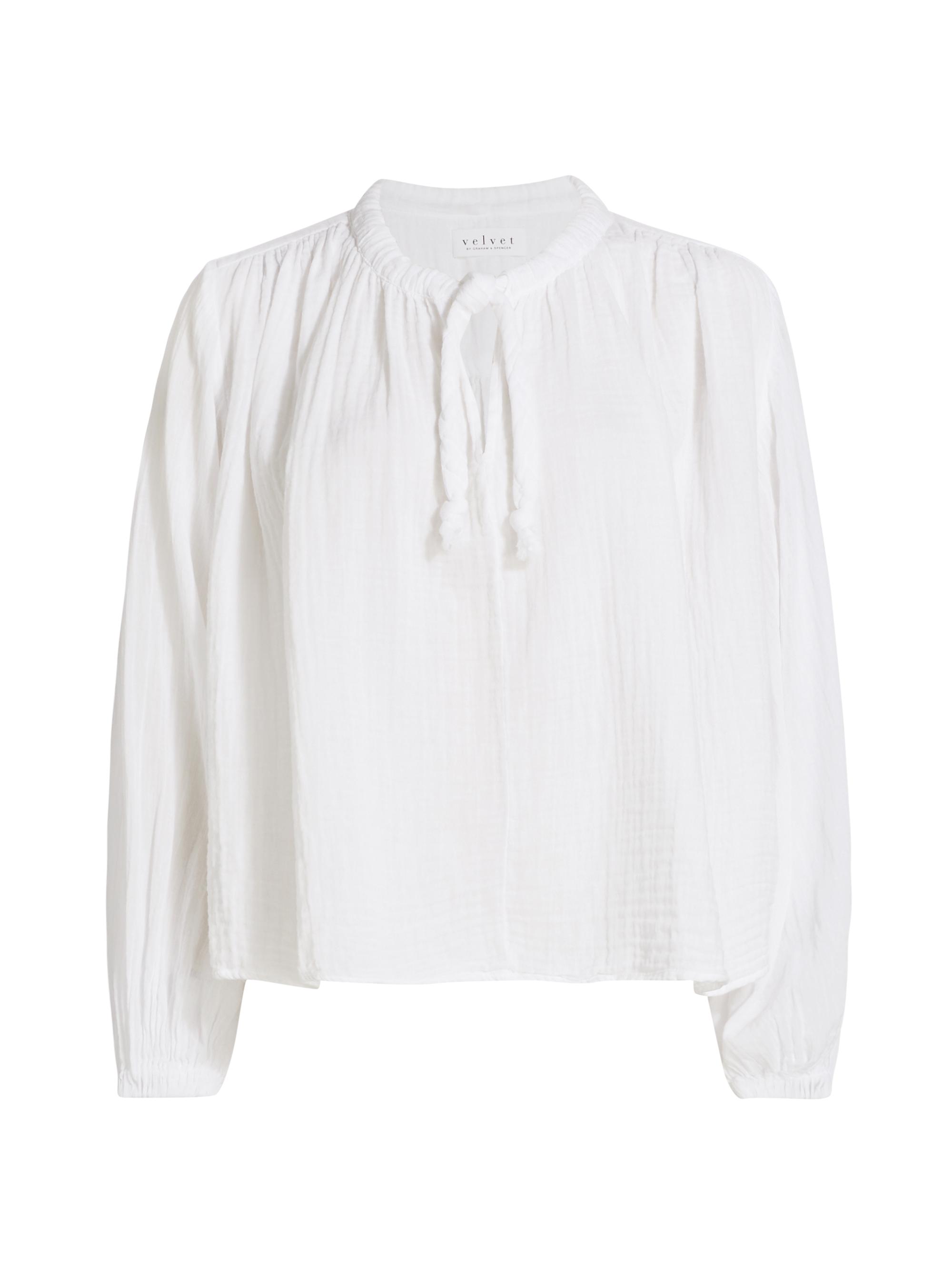 Velvet by Graham & Spencer Women's Kathleen Gauze Top - White