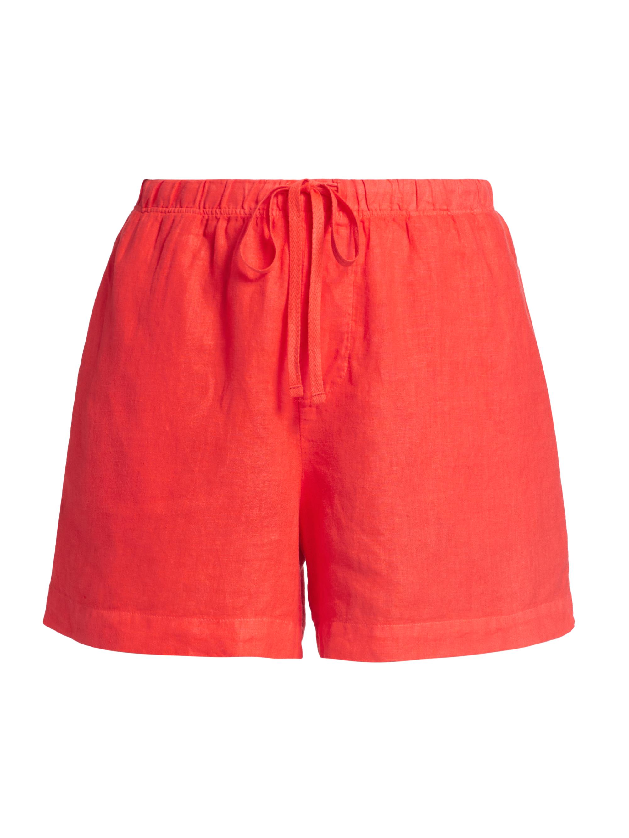 Velvet by Graham & Spencer Women's Tammy Linen Drawstring Shorts - Crimson