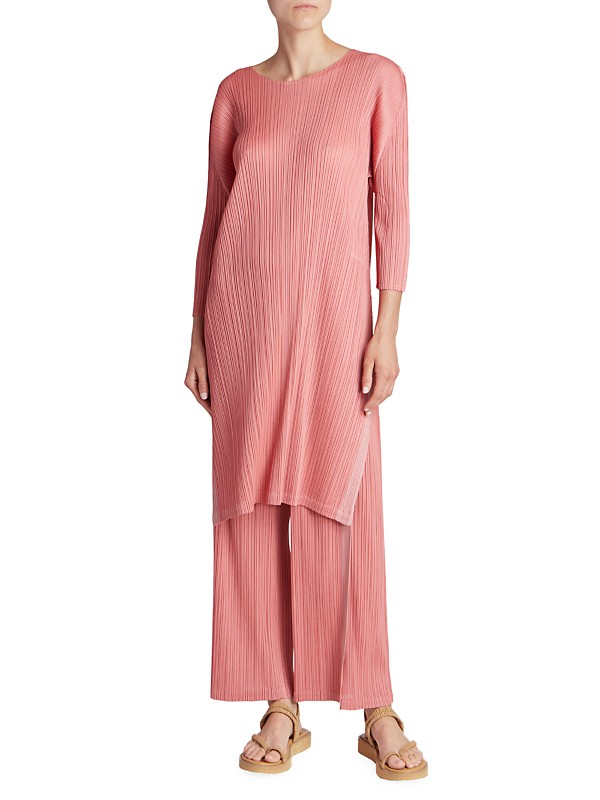 Shop Pleats Please Issey Miyake Walk Wide-Leg Plissé Pants Shop Pleats Please Issey Miyake Walk Wide-Leg Plissé Pants