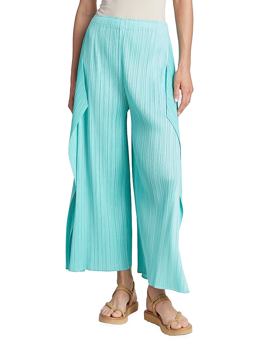 Shop Pleats Please Issey Miyake Plissé Cutaway Wide-Leg Shop Pleats Please Issey Miyake Plissé Cutaway Wide-Leg