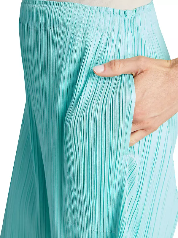 Shop Pleats Please Issey Miyake Plissé Cutaway Wide-Leg Shop Pleats Please Issey Miyake Plissé Cutaway Wide-Leg