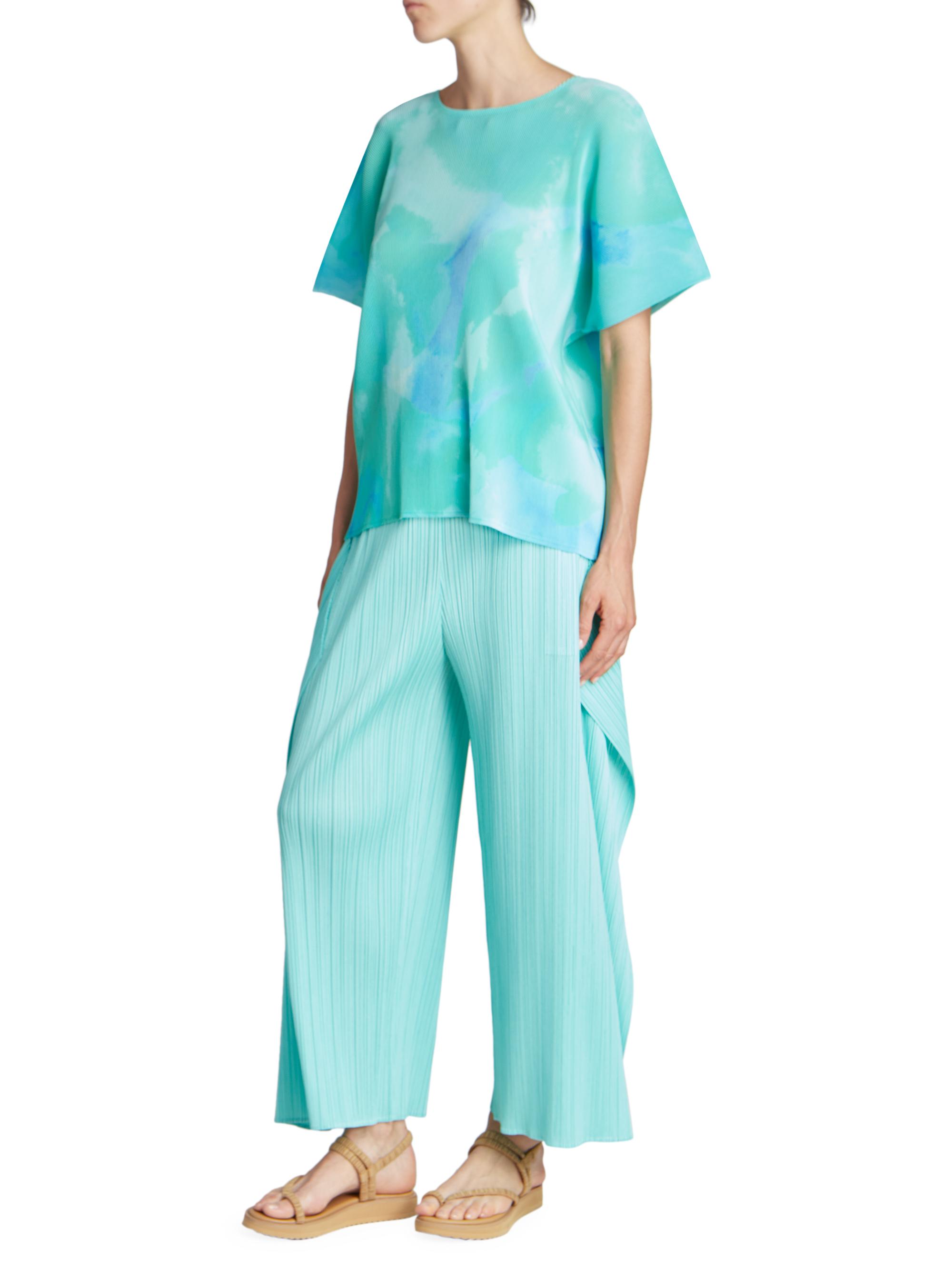Pleats Please Issey Miyake Plissé Cutaway Wide-Leg Pants | Saks