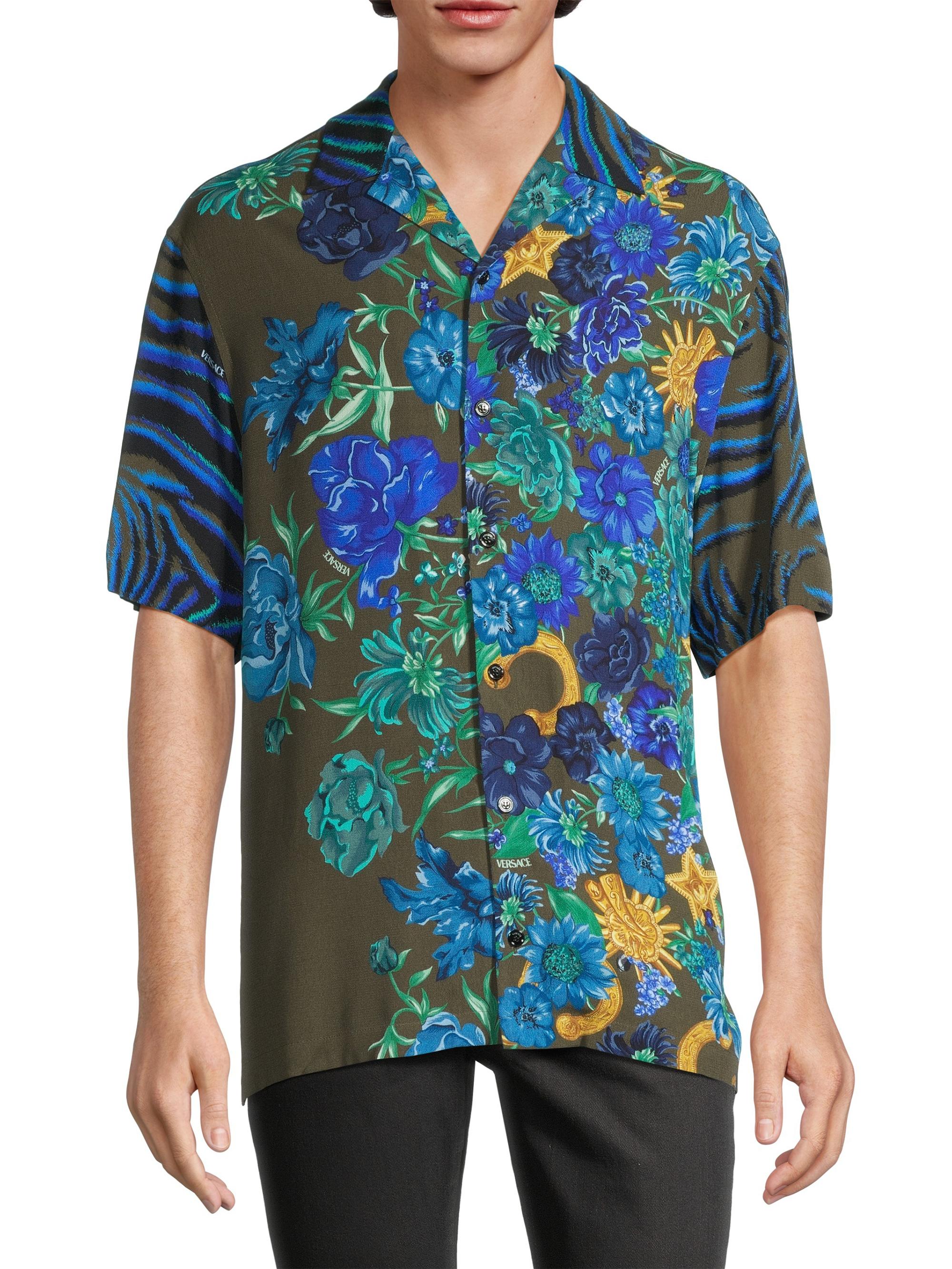 Versace Tiger & Wildflower Camp Shirt | Saks Fifth Avenue