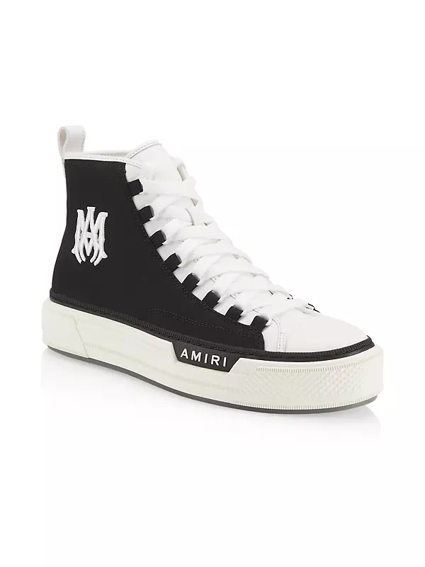 Versace Men's White Canvas High Top Fashion Sneakers Shoes