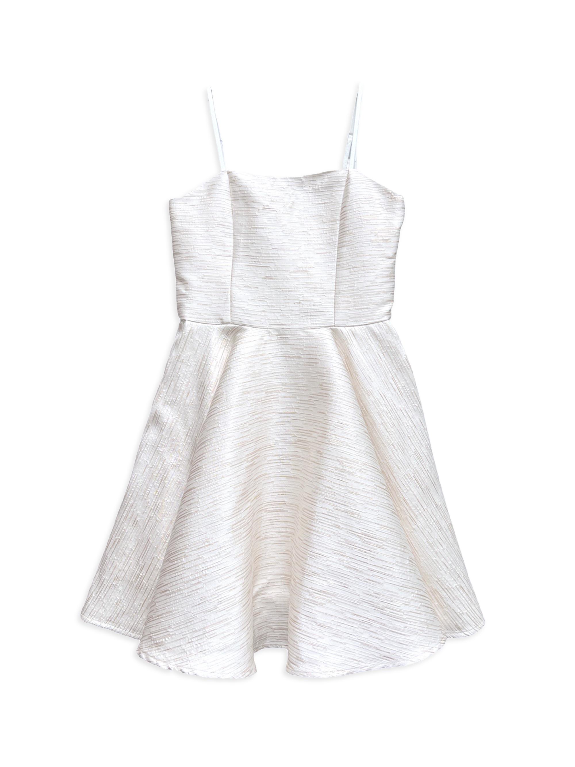 Un Deux Trois Girl's Satin Fit & Flare Dress -