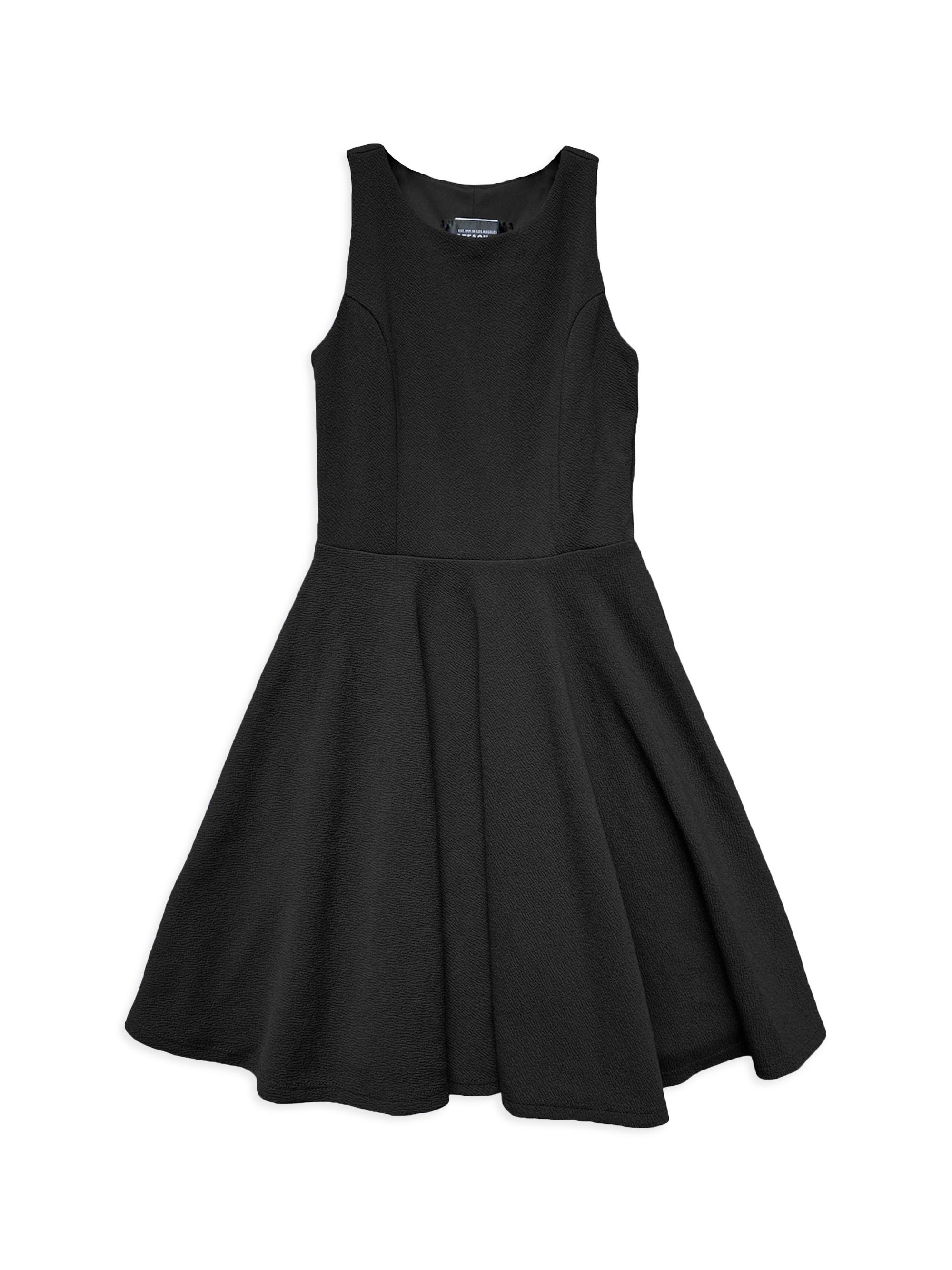 Un Deux Trois Little Girl's & Girl's Textured Crewneck Dress - Black