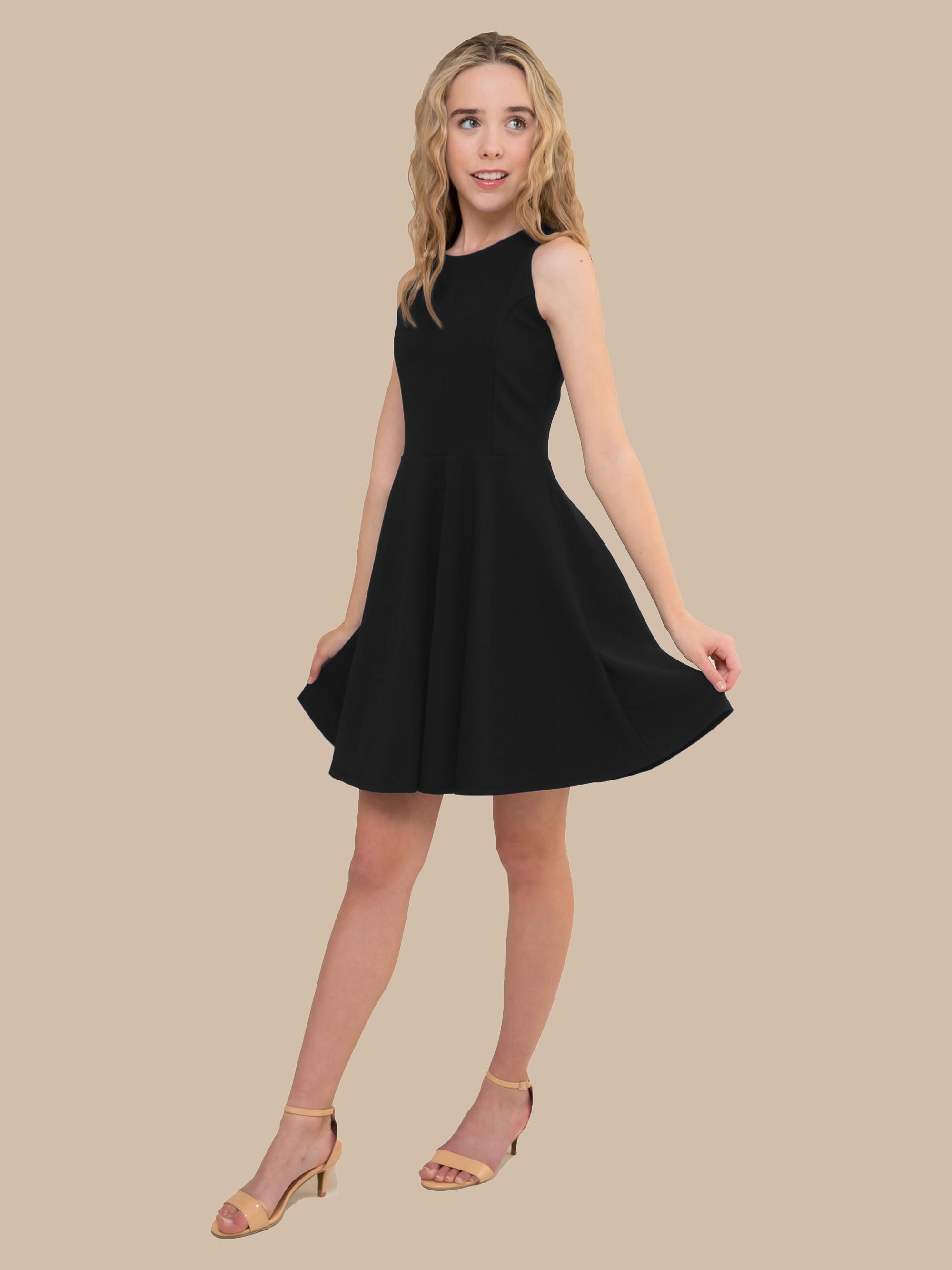 Un Deux Trois Little Girl's & Girl's Textured Crewneck Dress - Black | Thumbnail 2