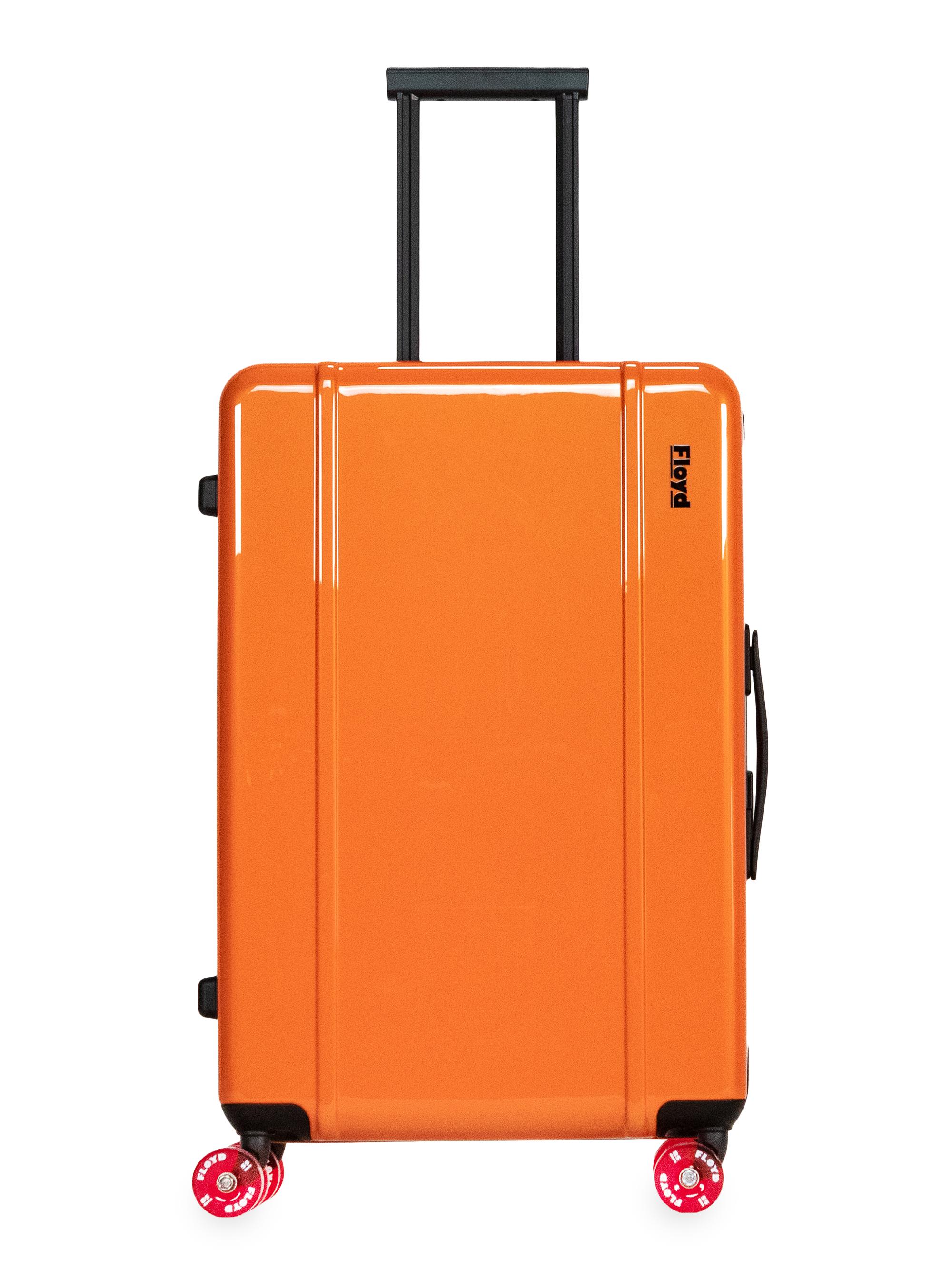 Floyd Men's Skateboard Wheel Polycarbonate Check-In Suitcase - Hot Orange