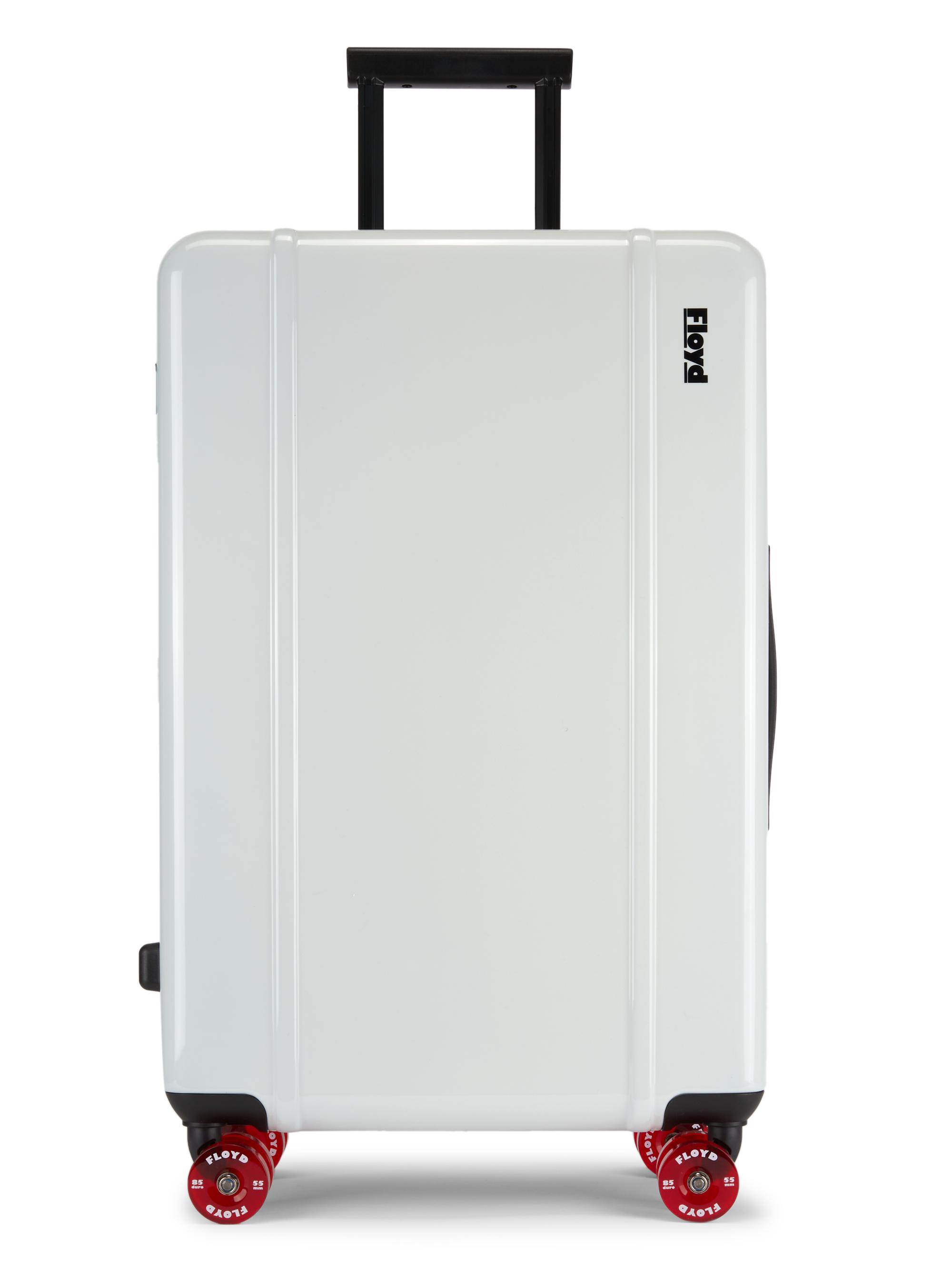 Floyd Men's Skateboard Wheel Polycarbonate Check-In Suitcase - Bounty White
