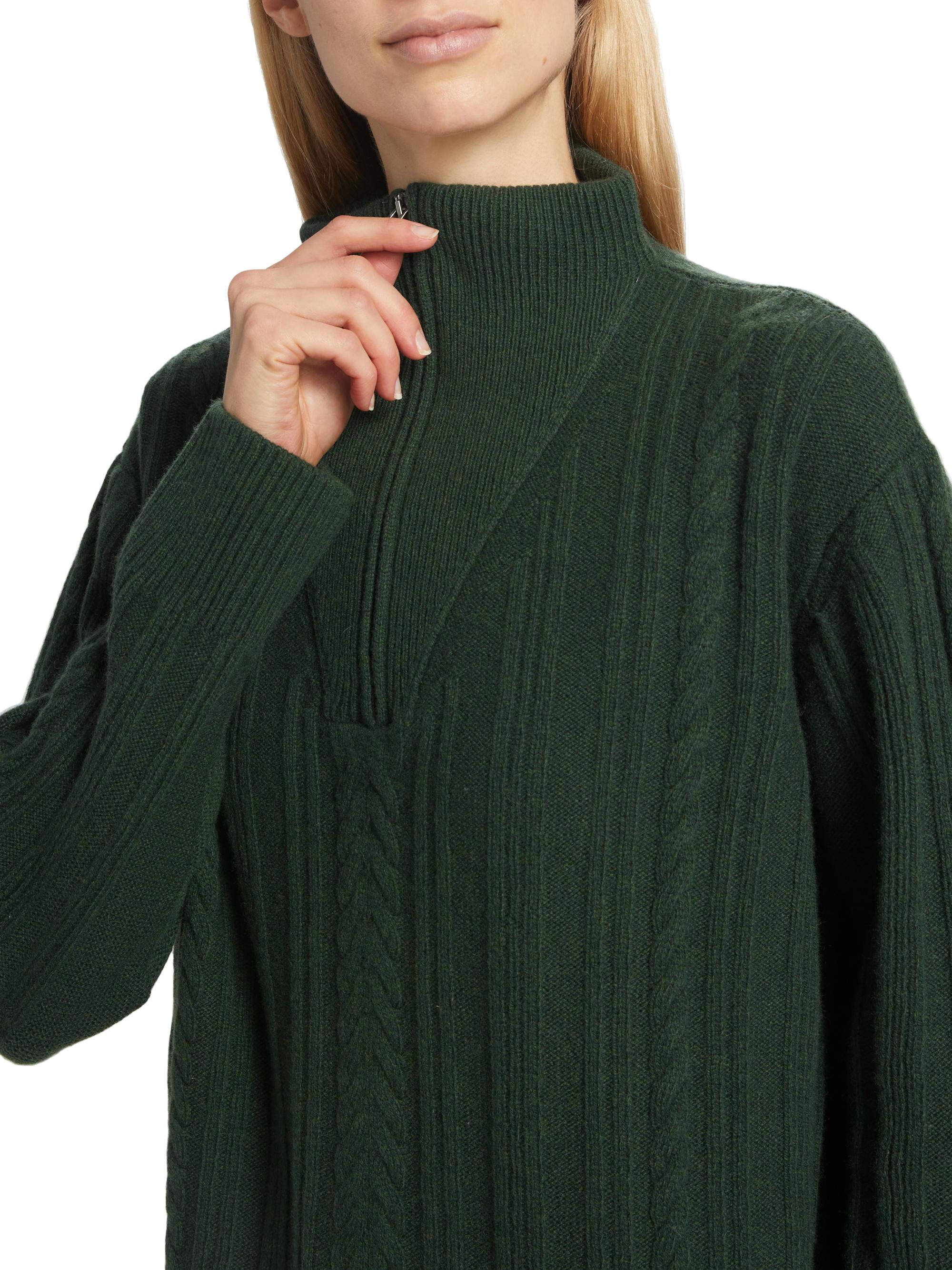 Saks Fifth Avenue Wool-Blend Cable-Knit Quarter-Zip Sweater