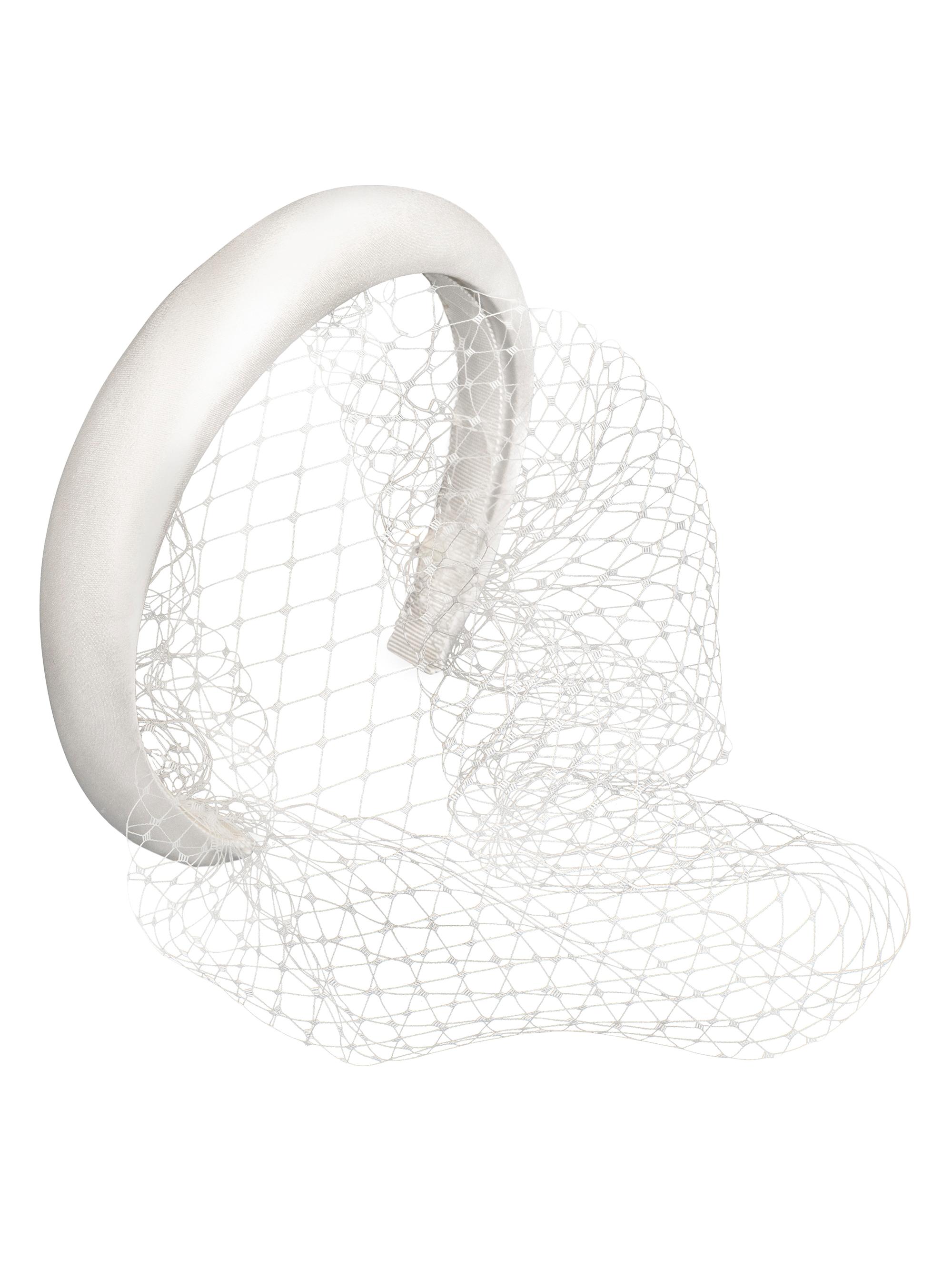 Jennifer Behr Women's PF36 Tori Voilette Silk Satin Veil Headband - Cream