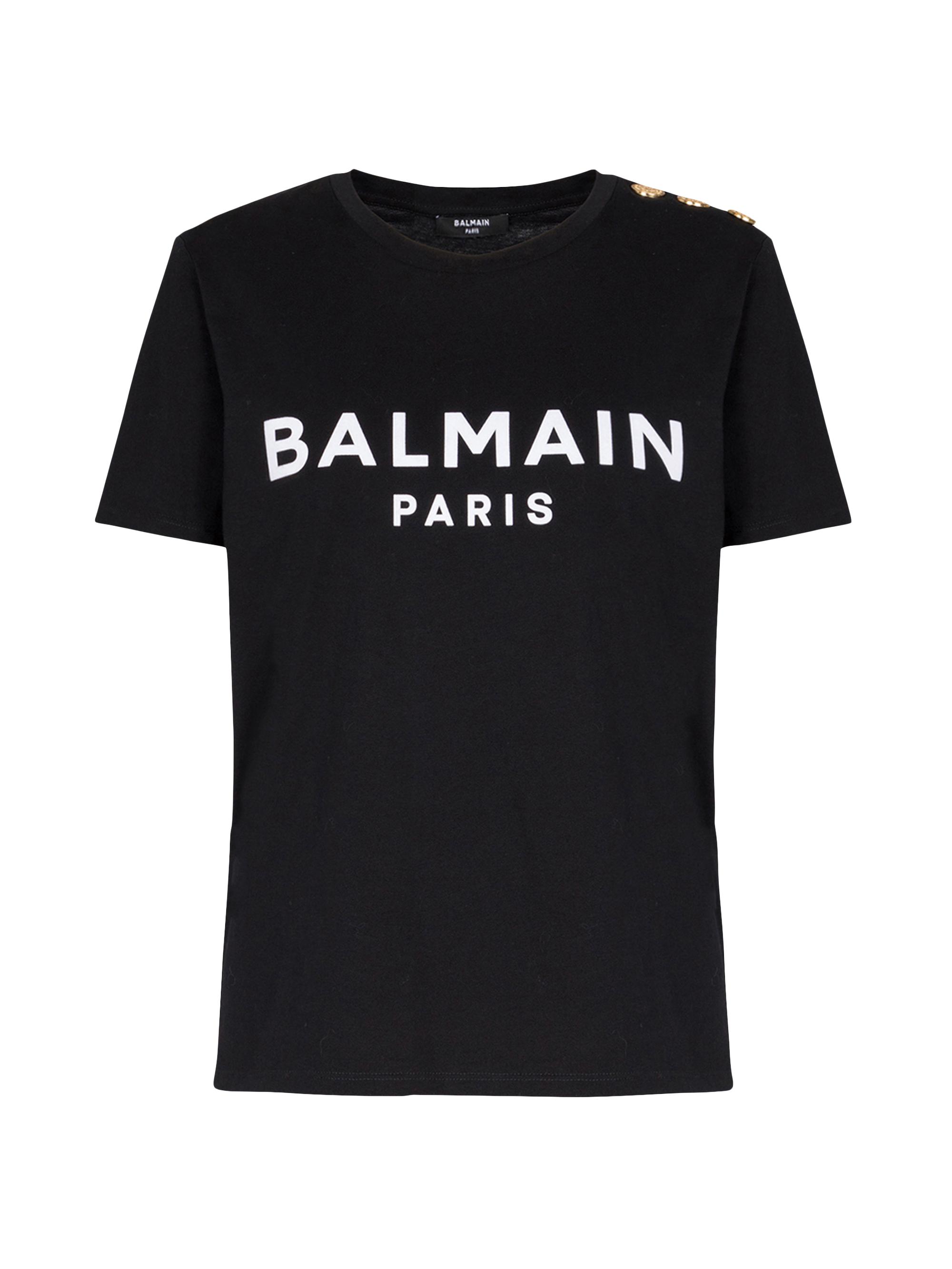 BALMAIN ブラック Tシャツ(6-2) SOLD}BALMAIN バルマン Balmain シグネチャー Tシャツ{-BDS