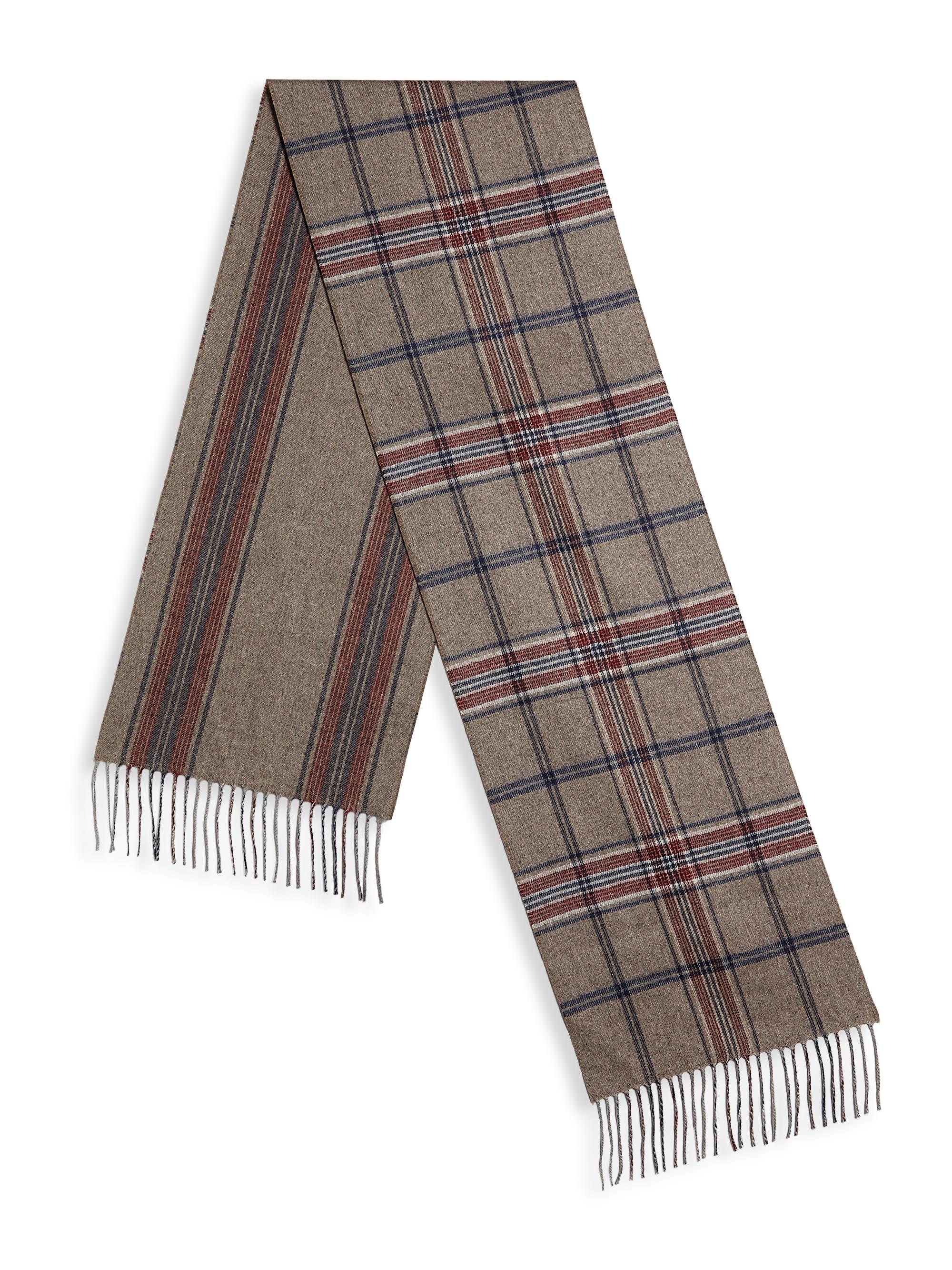 Saks Fifth Avenue COLLECTION Plaid Silk-Cashmere Scarf Saks
