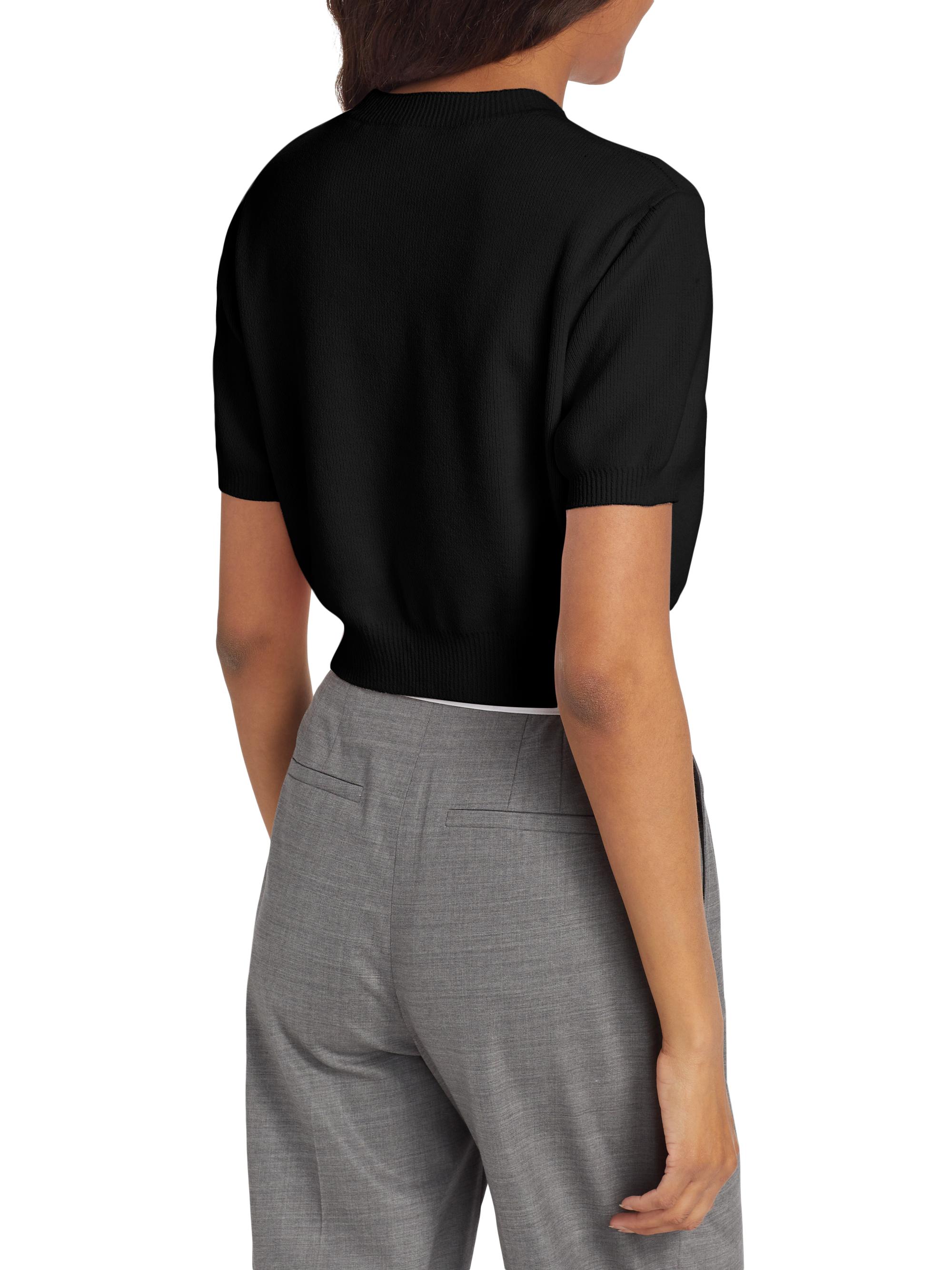 Alexander Wang Short-Sleeve Embossed Logo Sweater | Saks Fifth Avenue