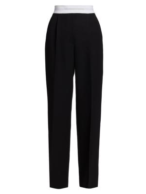 Alexander Wang BOOTCUT PANTS W LOGO ELASTIC WAISTBAND - Black