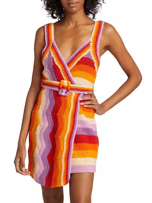Shop Farm Rio Striped Crochet Dress | Saks Fifth Avenue