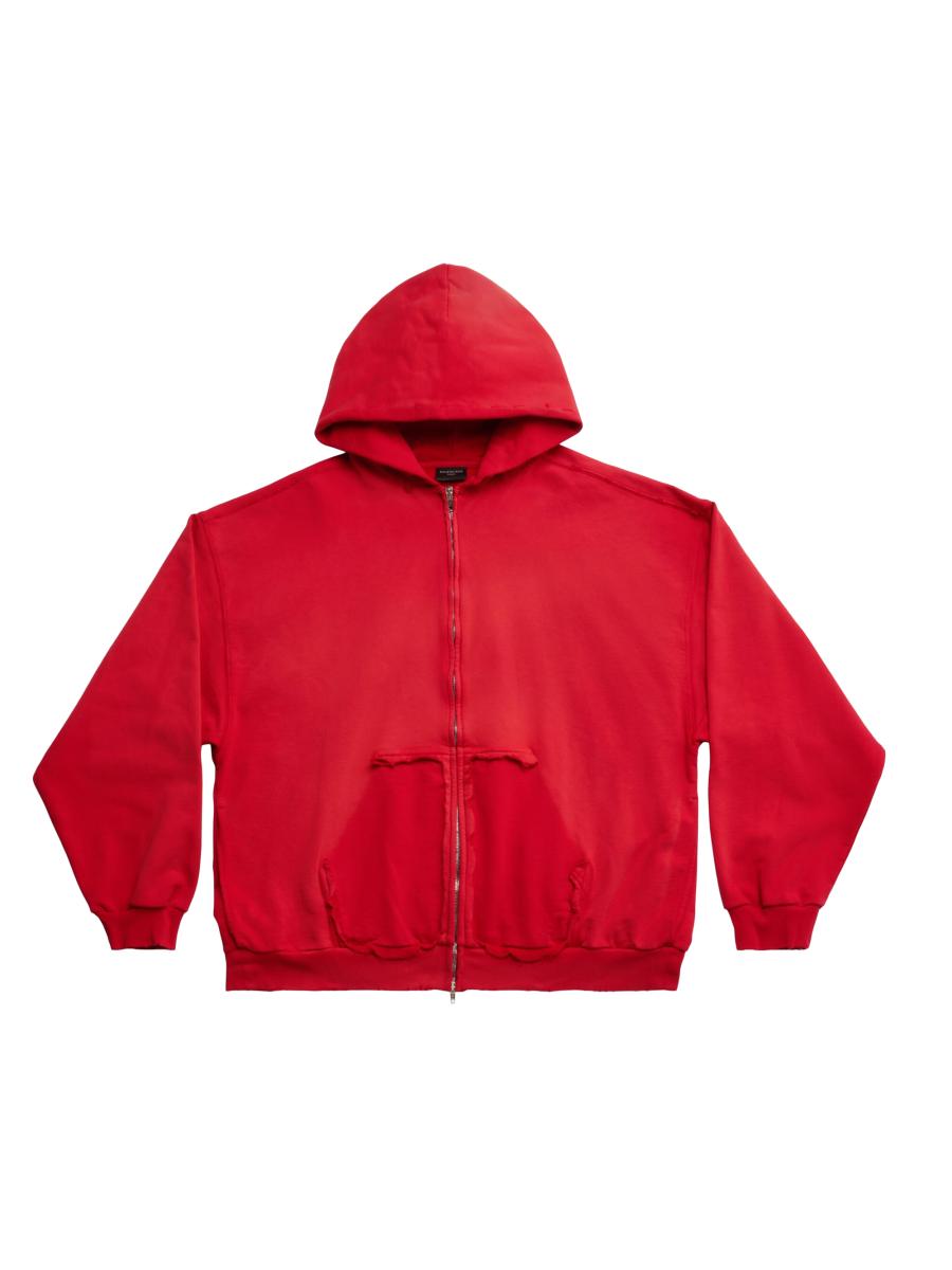Tape Type Ripped Pocket ラージフィットフーディー Balenciaga Tape Type Ripped Pocket Hoodie Large Fit | Saks